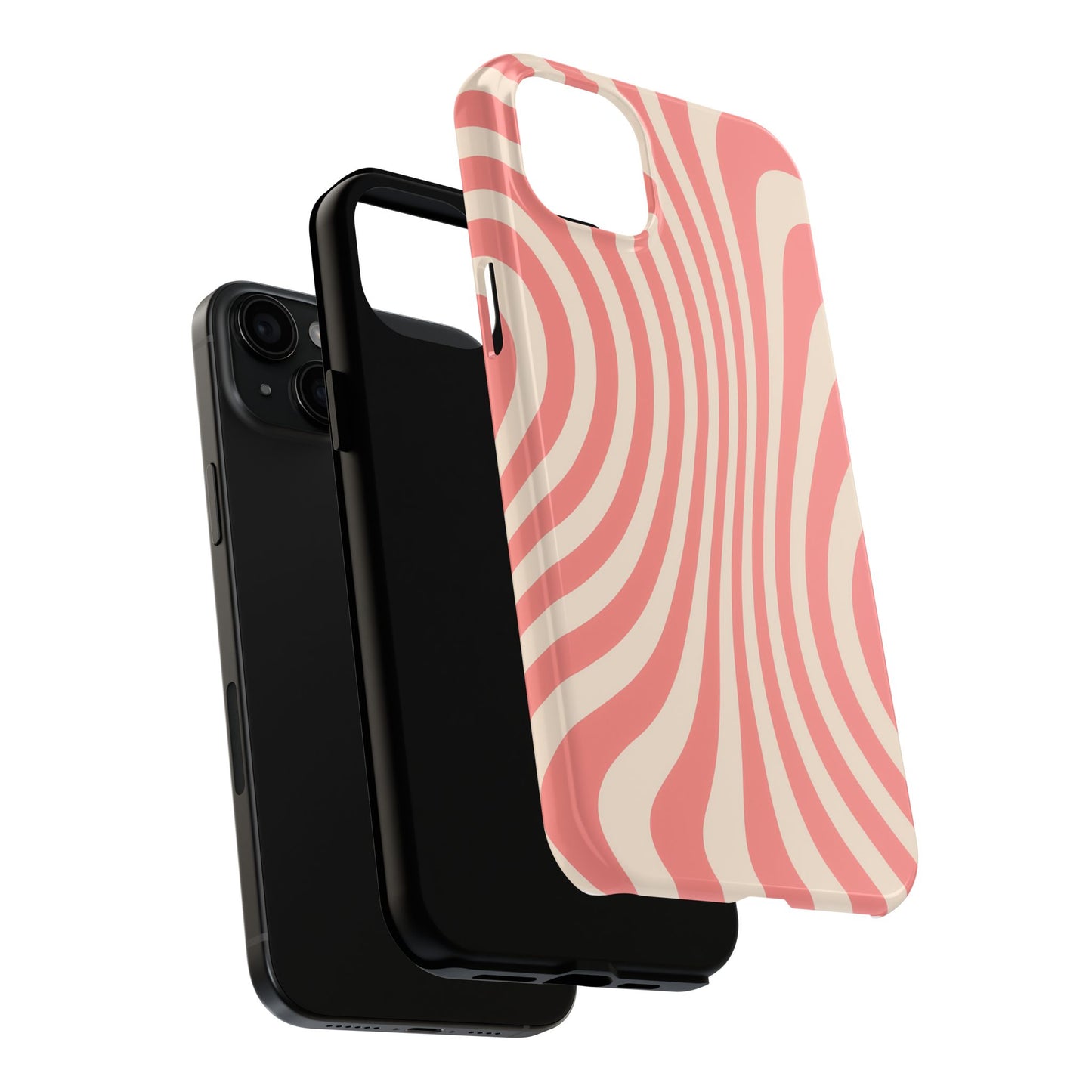 Stylish Waves Phone Case - Trendy Mobile Accessory, Durable Protection, Gift for Teens, Modern Design, Pink Aesthetic