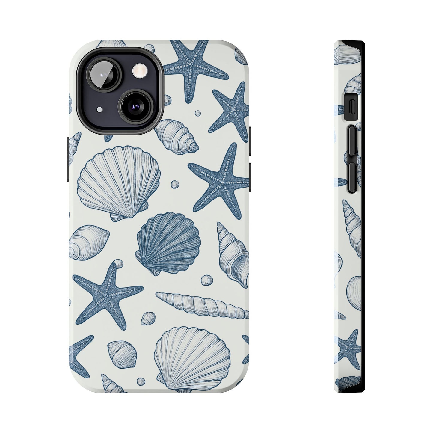 Z Coastal Shells Tough Phone Case - Nautical Design for Ocean Lovers