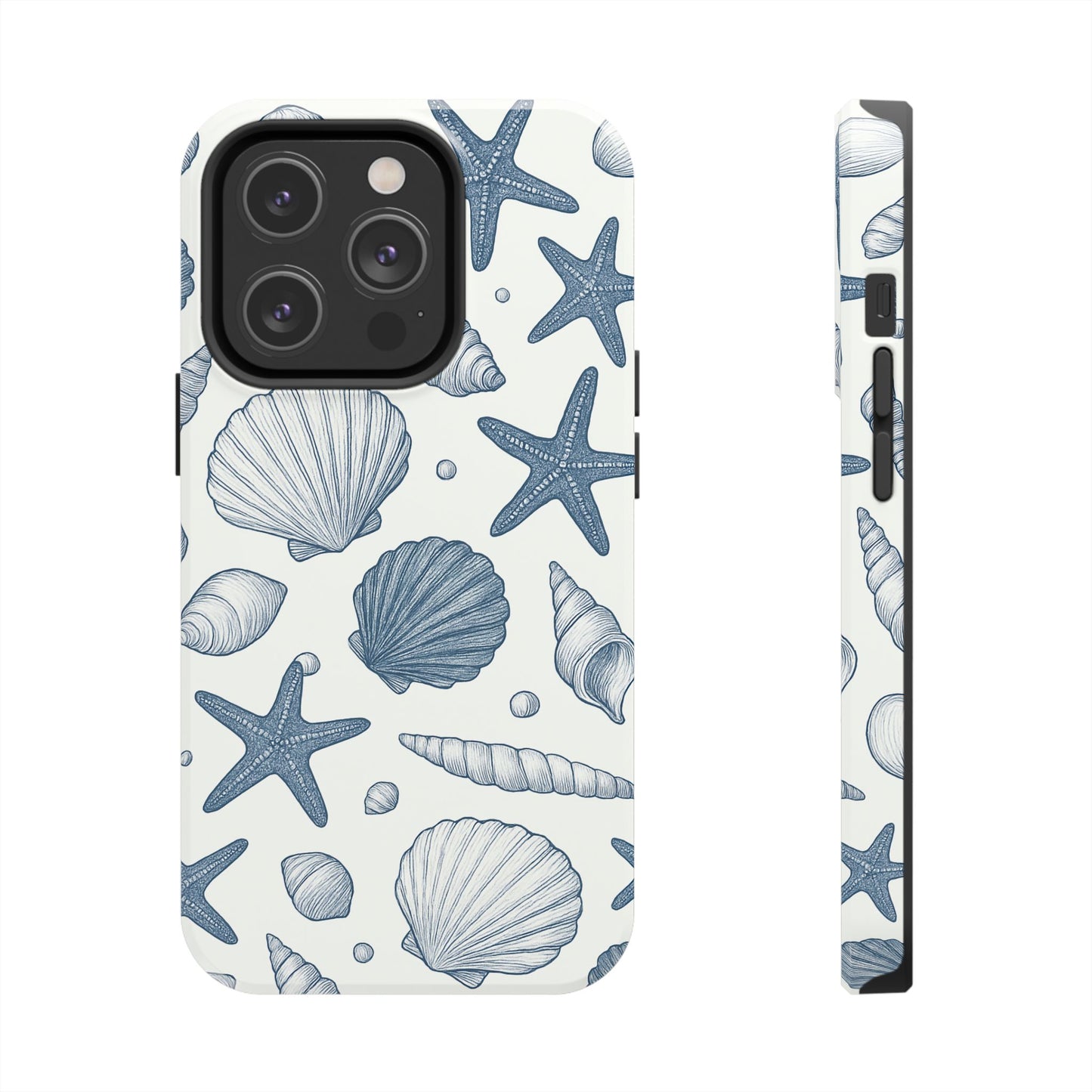 Z Coastal Shells Tough Phone Case - Nautical Design for Ocean Lovers