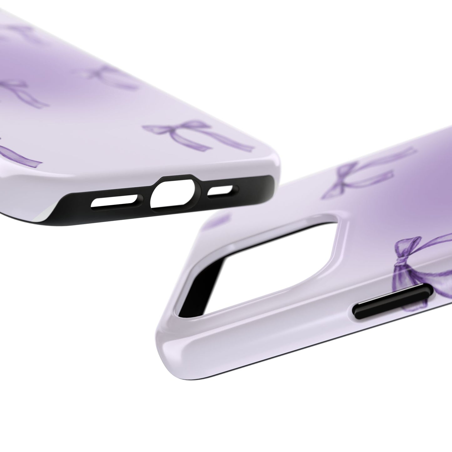 Purple Chic Bow Pattern Phone Case - Stylish Protection for All Occasions
