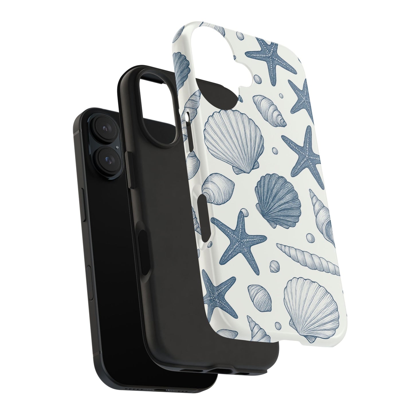 Z Coastal Shells Tough Phone Case - Nautical Design for Ocean Lovers