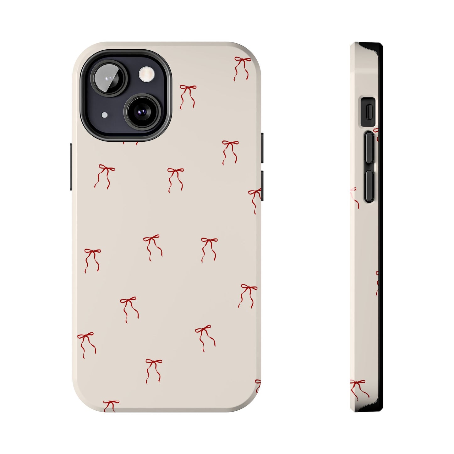 Ribbon Cute Bow Pattern Tough Phone Cases, Bow Phone Cover, Stylish Phone Protectors, Gift for Girls, Trendy Tech Accessories