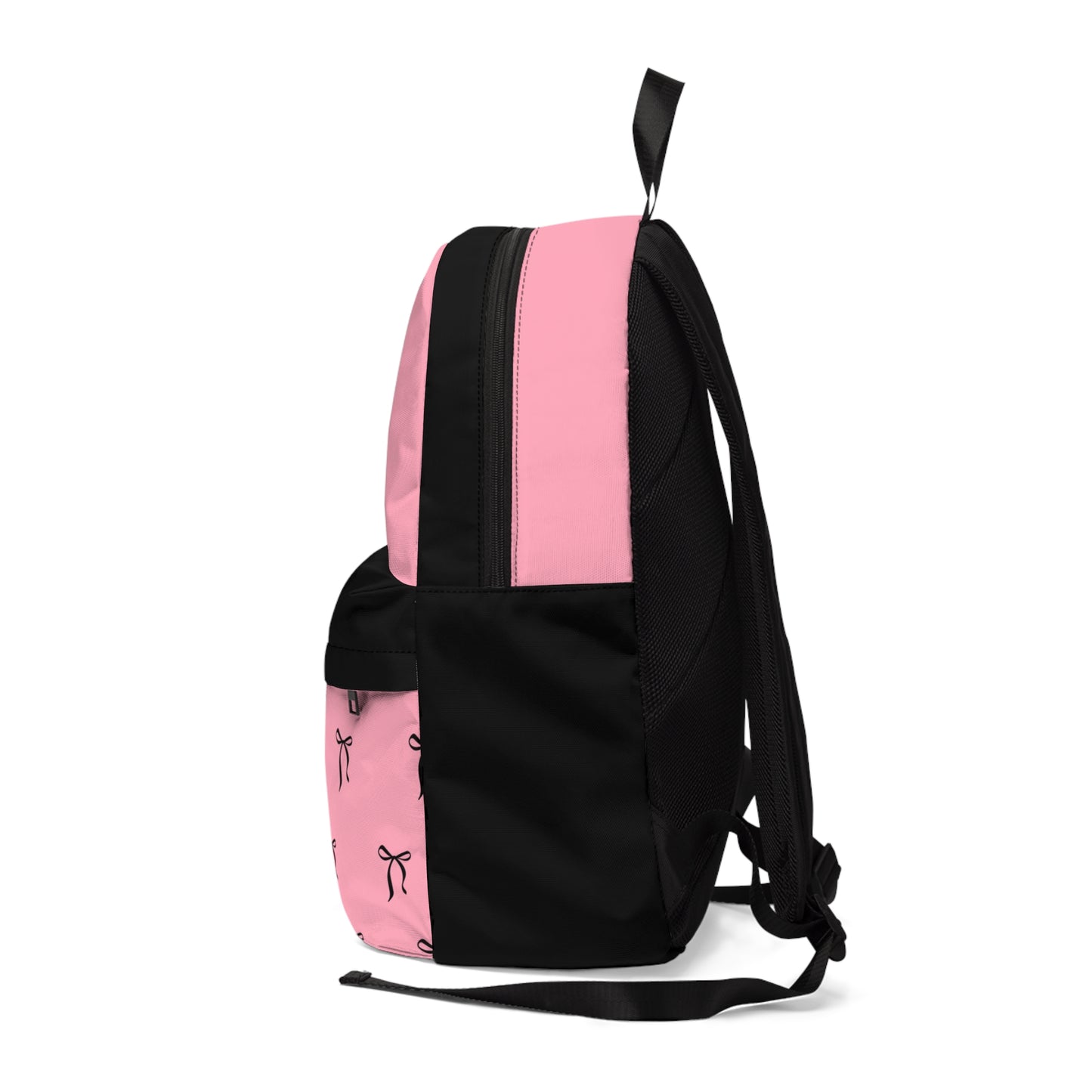I Fun Chic Pink Bow Pattern Unisex Classic Backpack - Stylish & Functional Everyday Carry