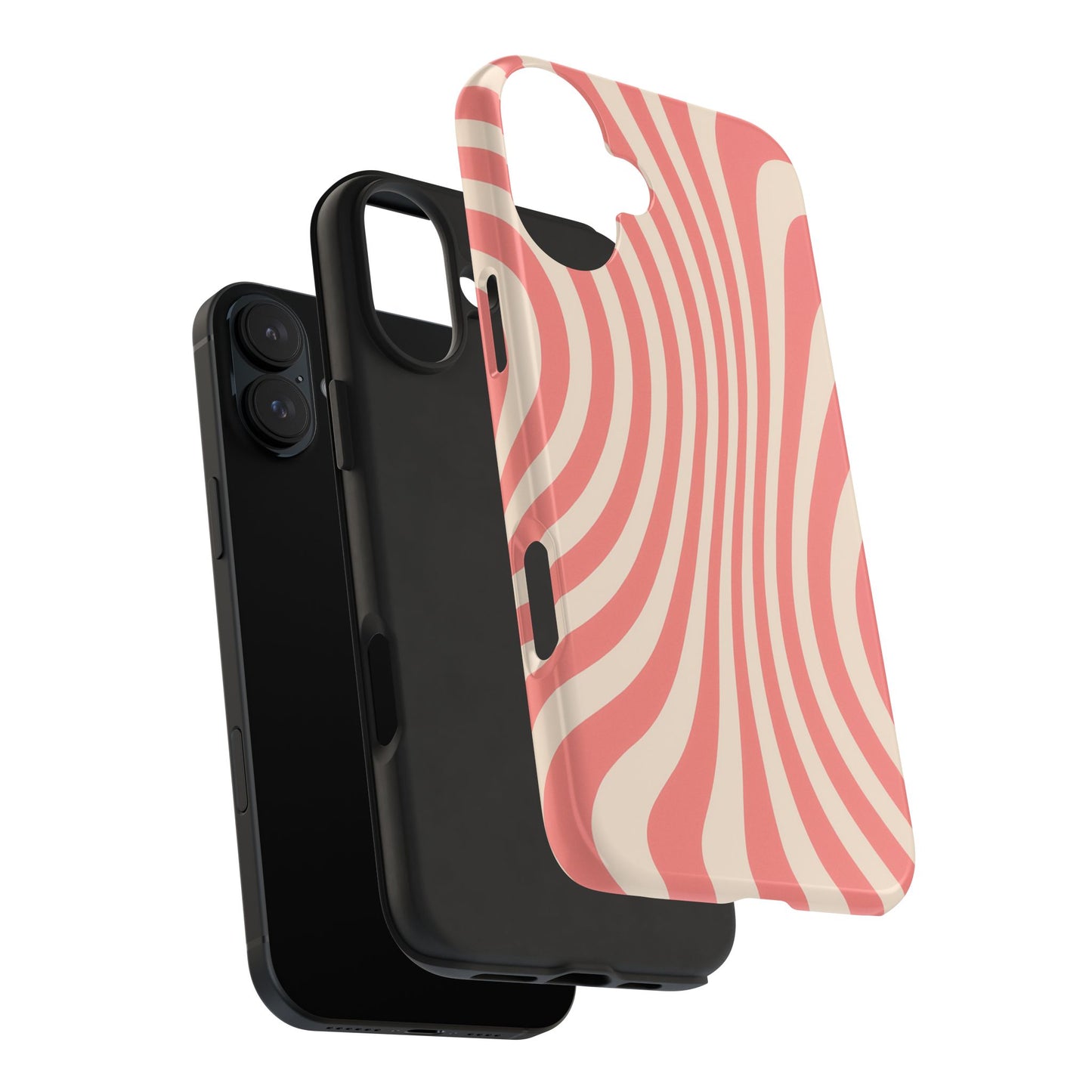 Stylish Waves Phone Case - Trendy Mobile Accessory, Durable Protection, Gift for Teens, Modern Design, Pink Aesthetic