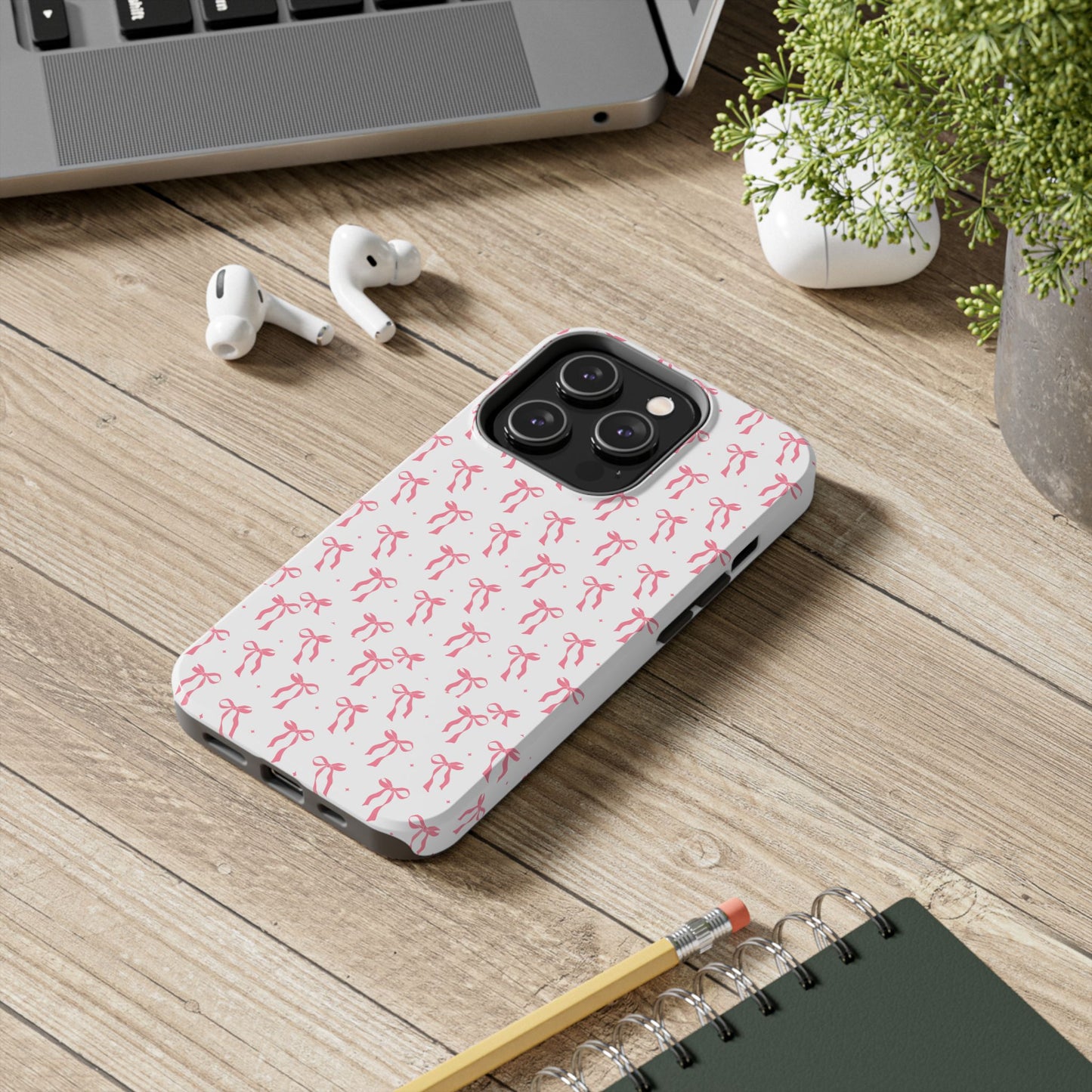 Ribbon Ballet Tough Phone Case - Stylish pink bows aesthetic