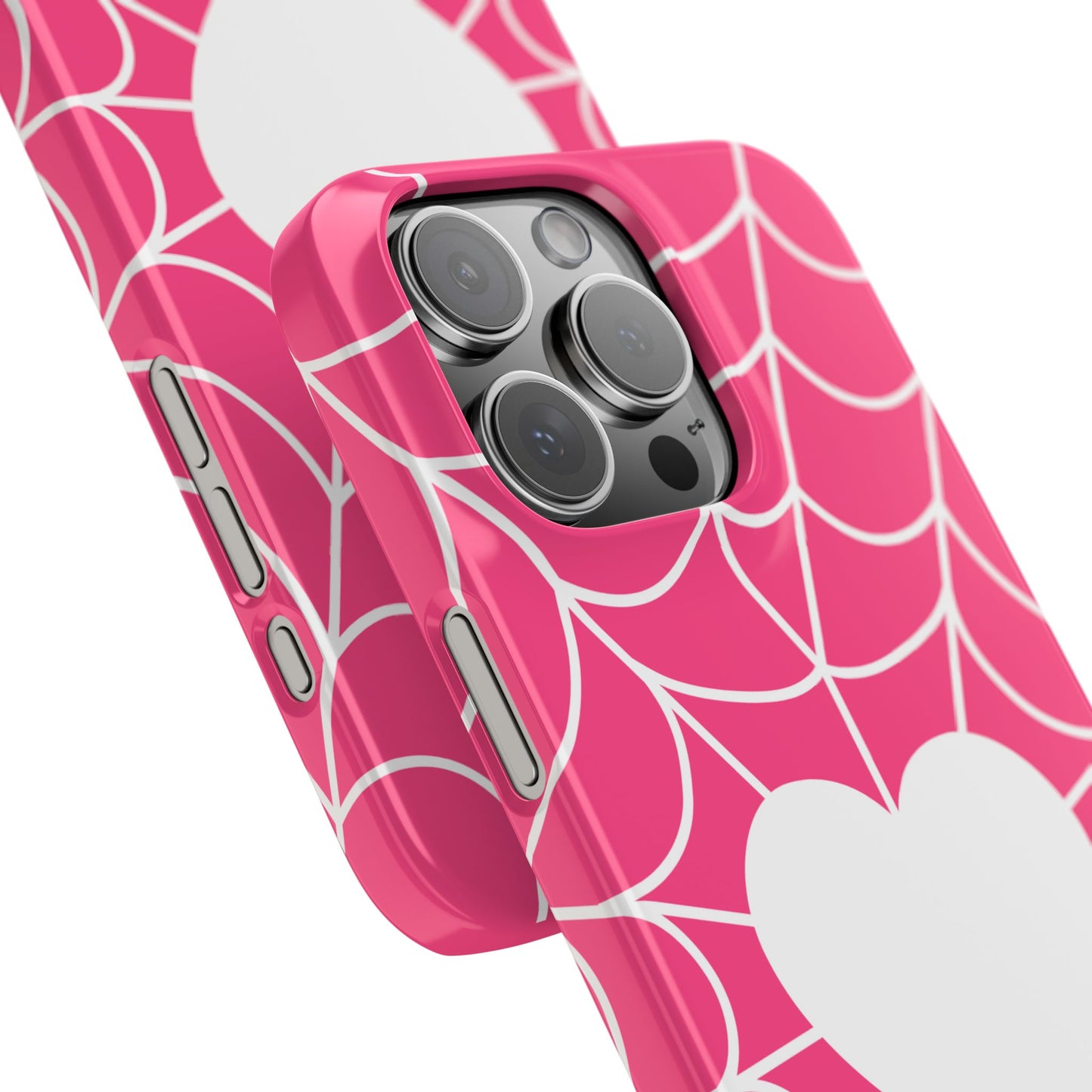 Charming Spiderweb Heart Phone Case | Cute Slim Cases for Girls, Valentines, Gifts, Stylish Accessories, Fun Decor
