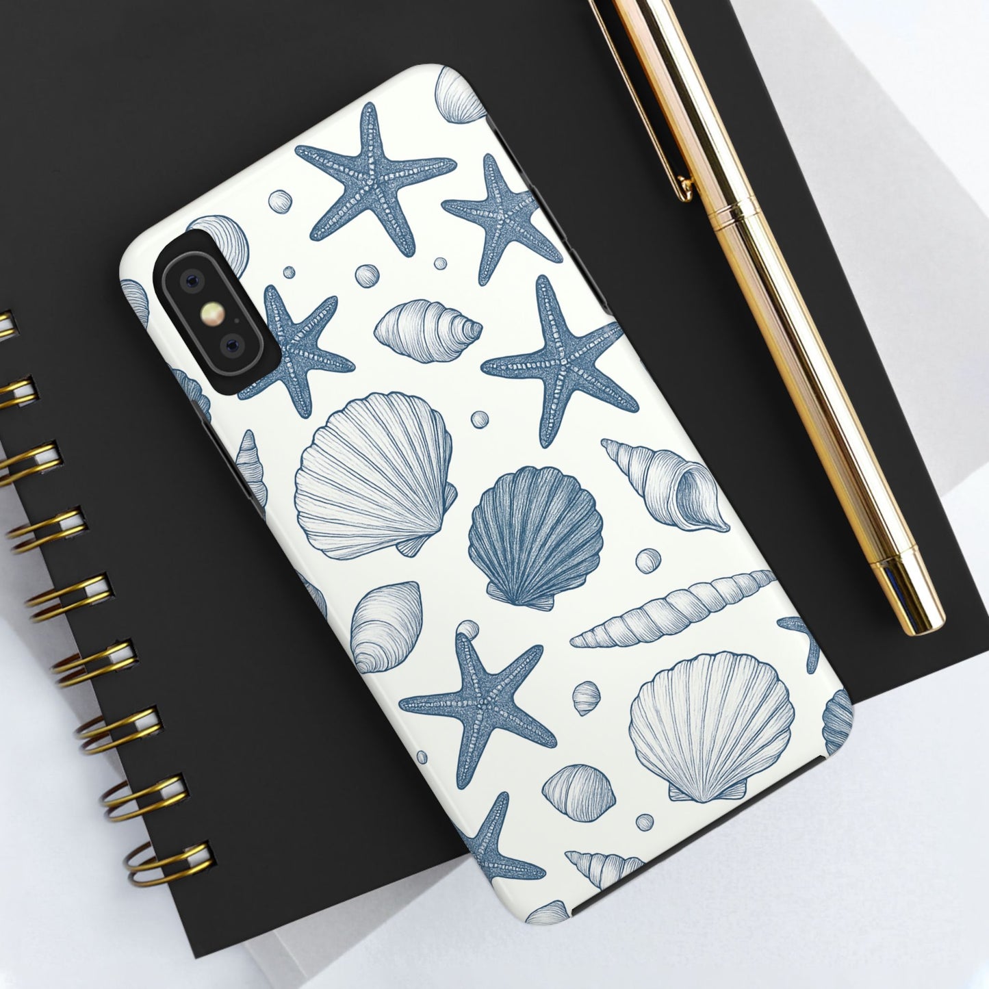 Z Coastal Shells Tough Phone Case - Nautical Design for Ocean Lovers