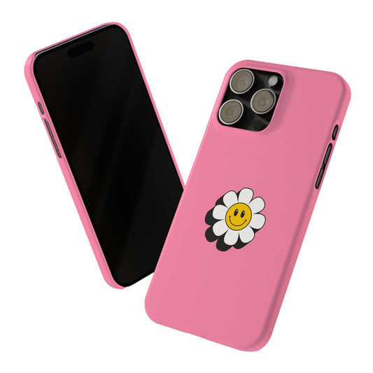 Cheerful Daisy Phone Case, Slim Phone Cover, Cute Floral Case, Unique Gift, Trendy Accessory for Spring, Pastel Aesthetic