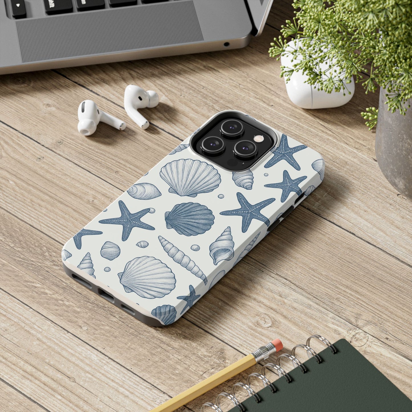 Z Coastal Shells Tough Phone Case - Nautical Design for Ocean Lovers