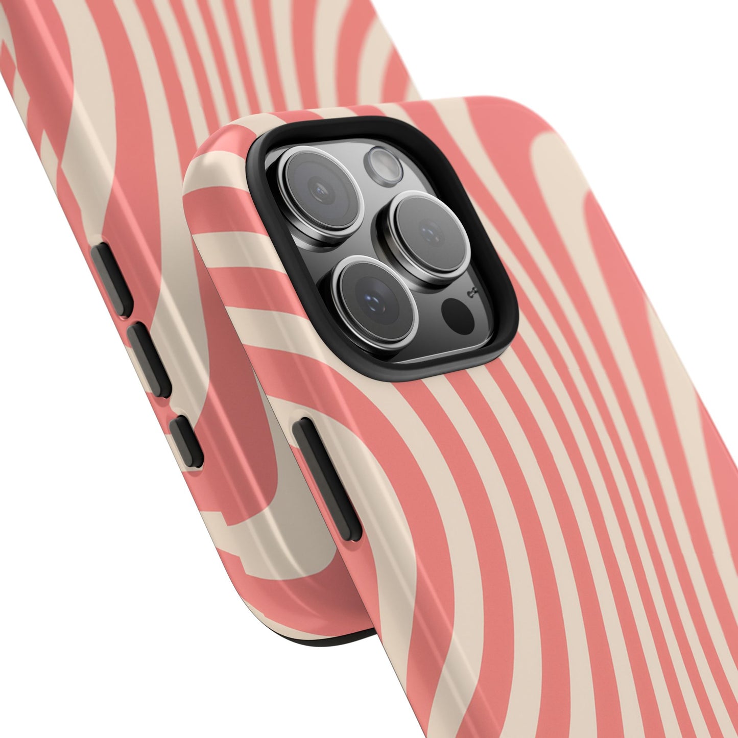 Stylish Waves Phone Case - Trendy Mobile Accessory, Durable Protection, Gift for Teens, Modern Design, Pink Aesthetic