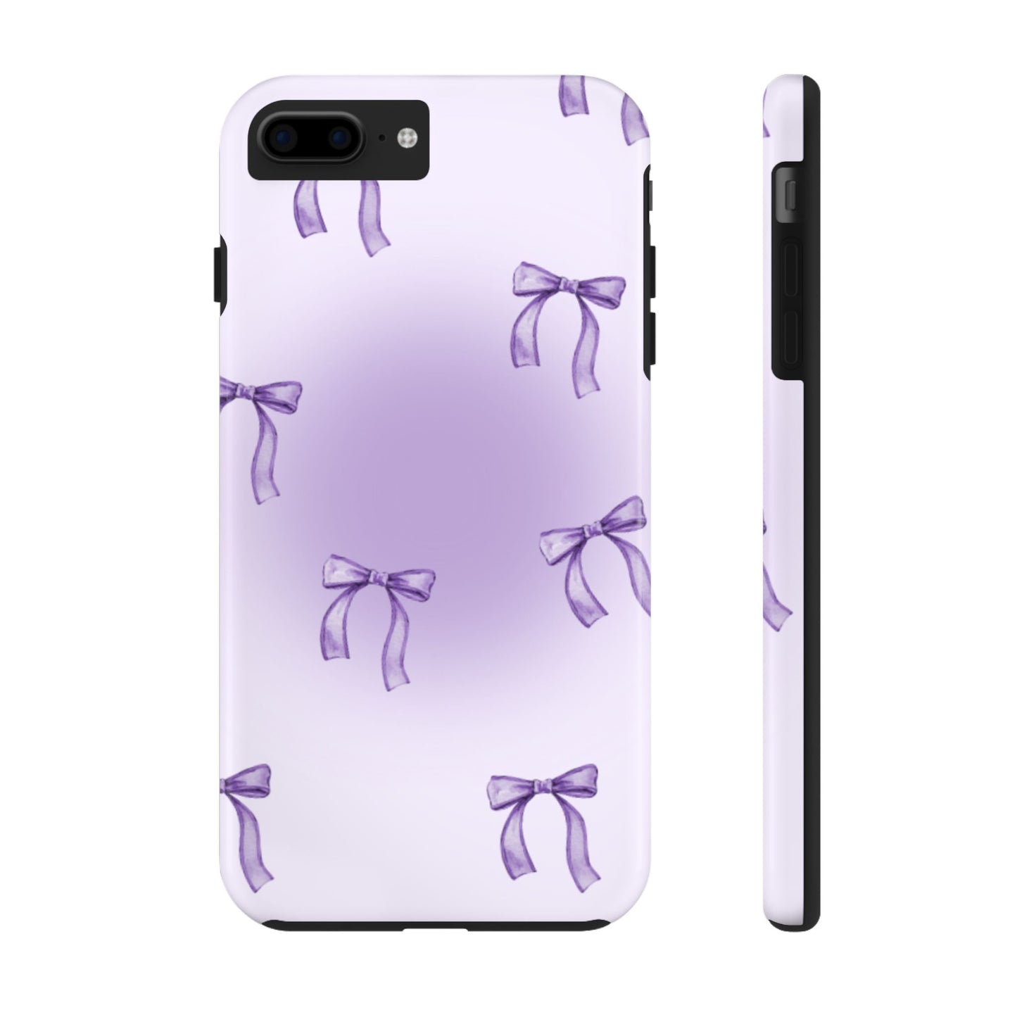 Purple Chic Bow Pattern Phone Case - Stylish Protection for All Occasions