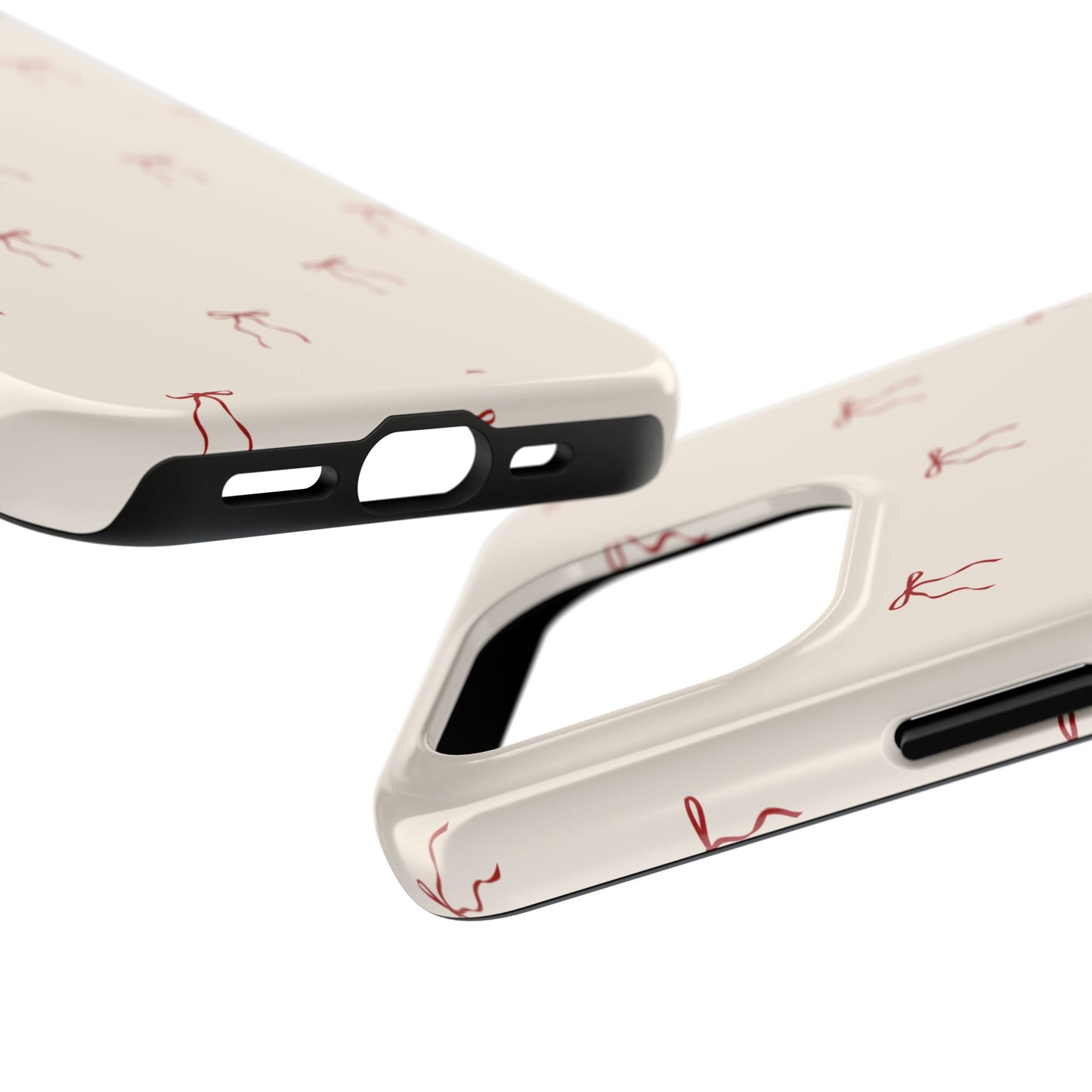 Ribbon Cute Bow Pattern Tough Phone Cases, Bow Phone Cover, Stylish Phone Protectors, Gift for Girls, Trendy Tech Accessories