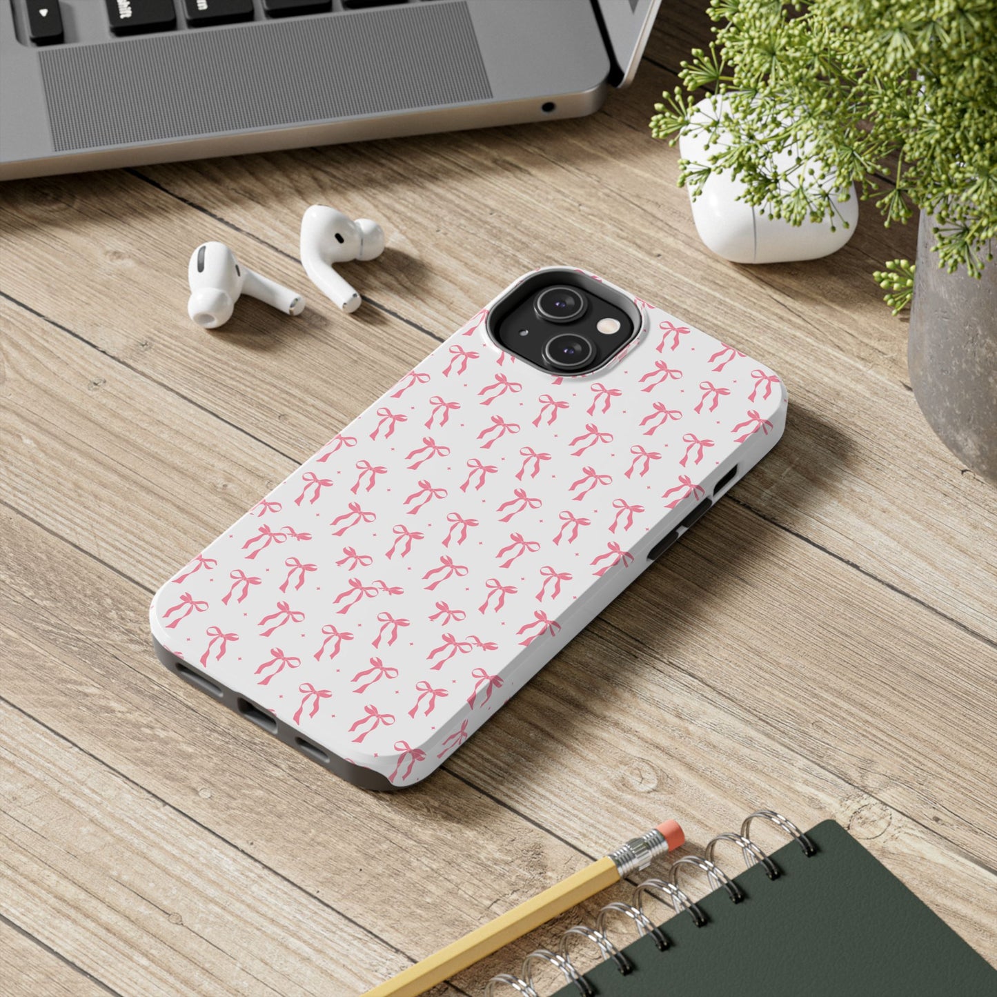 Ribbon Ballet Tough Phone Case - Stylish pink bows aesthetic