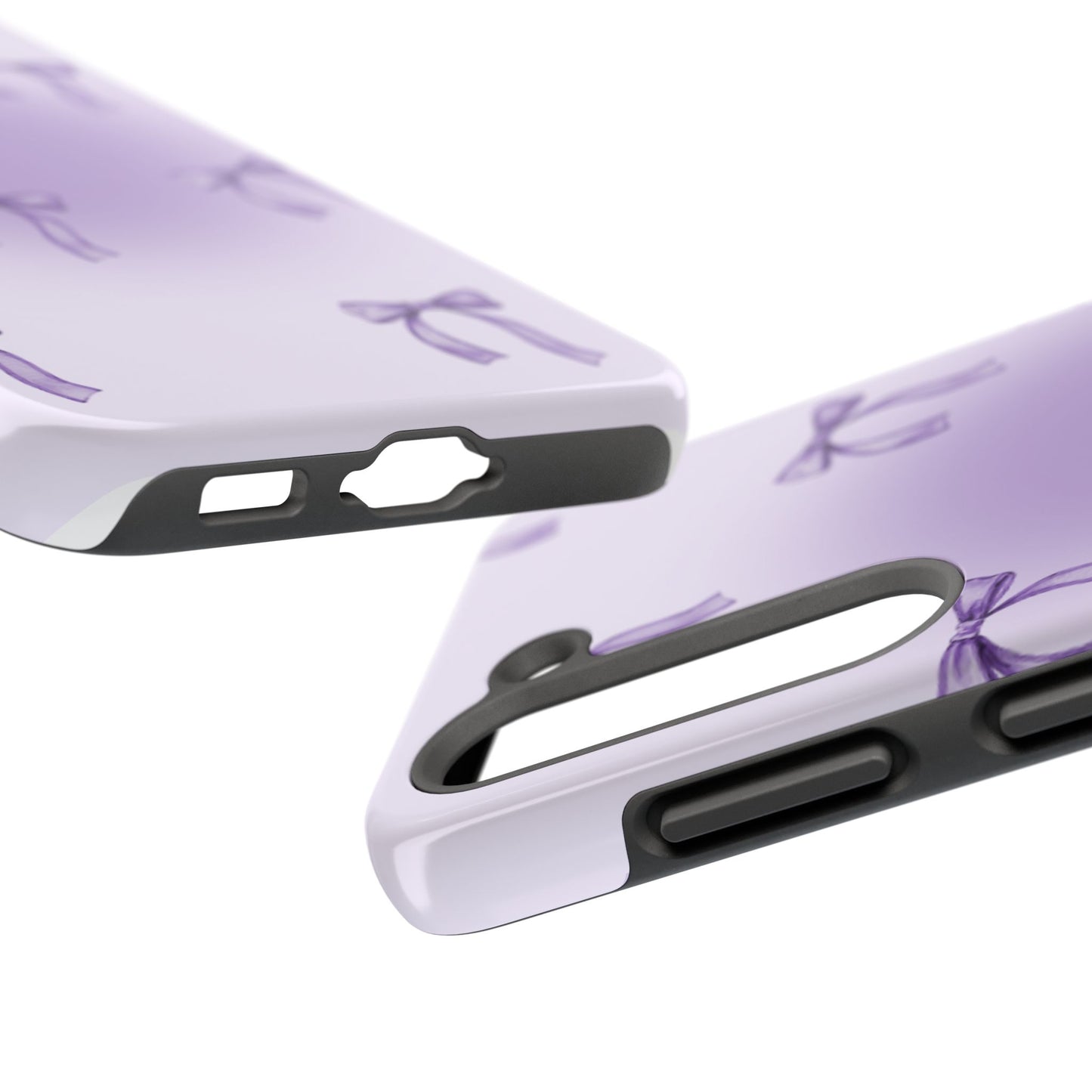 Purple Chic Bow Pattern Phone Case - Stylish Protection for All Occasions