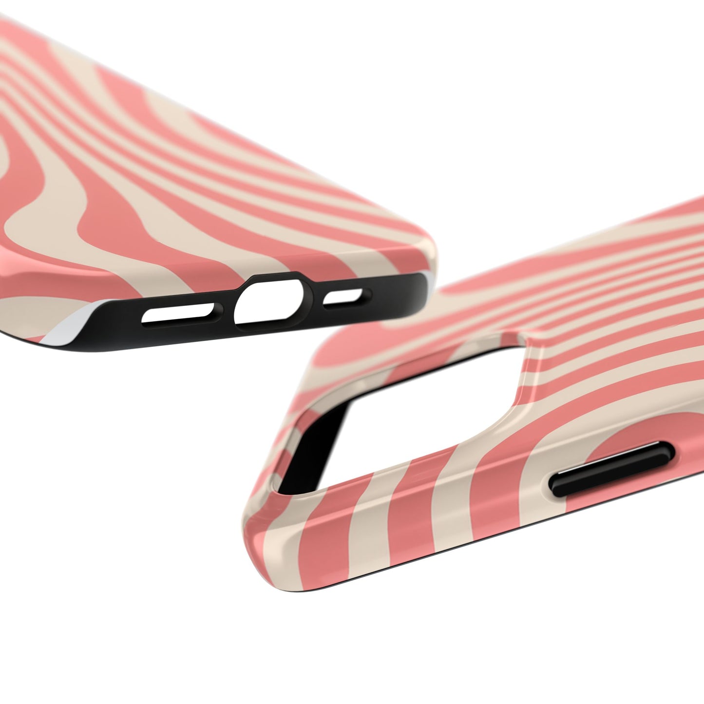 Stylish Waves Phone Case - Trendy Mobile Accessory, Durable Protection, Gift for Teens, Modern Design, Pink Aesthetic