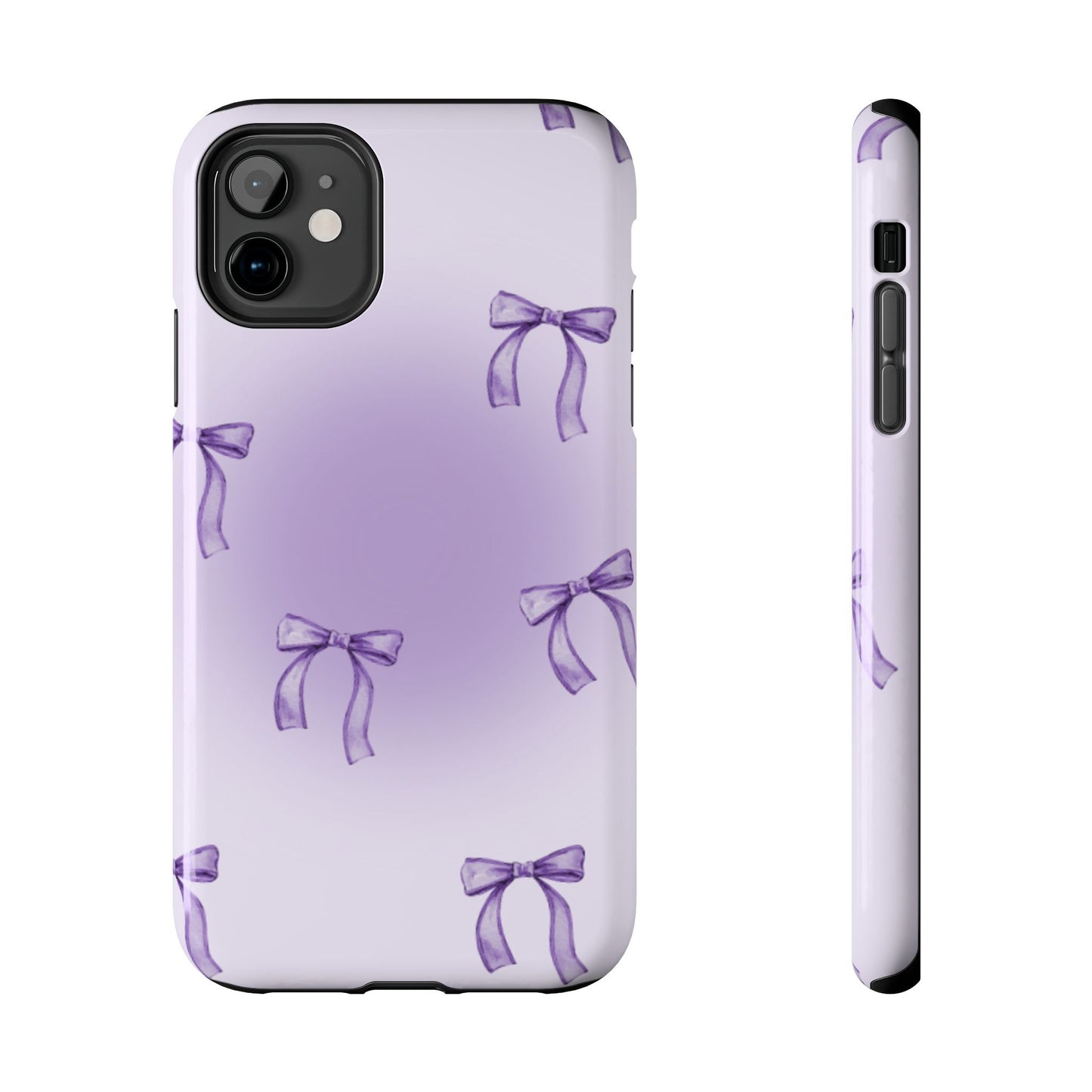 Purple Chic Bow Pattern Phone Case - Stylish Protection for All Occasions