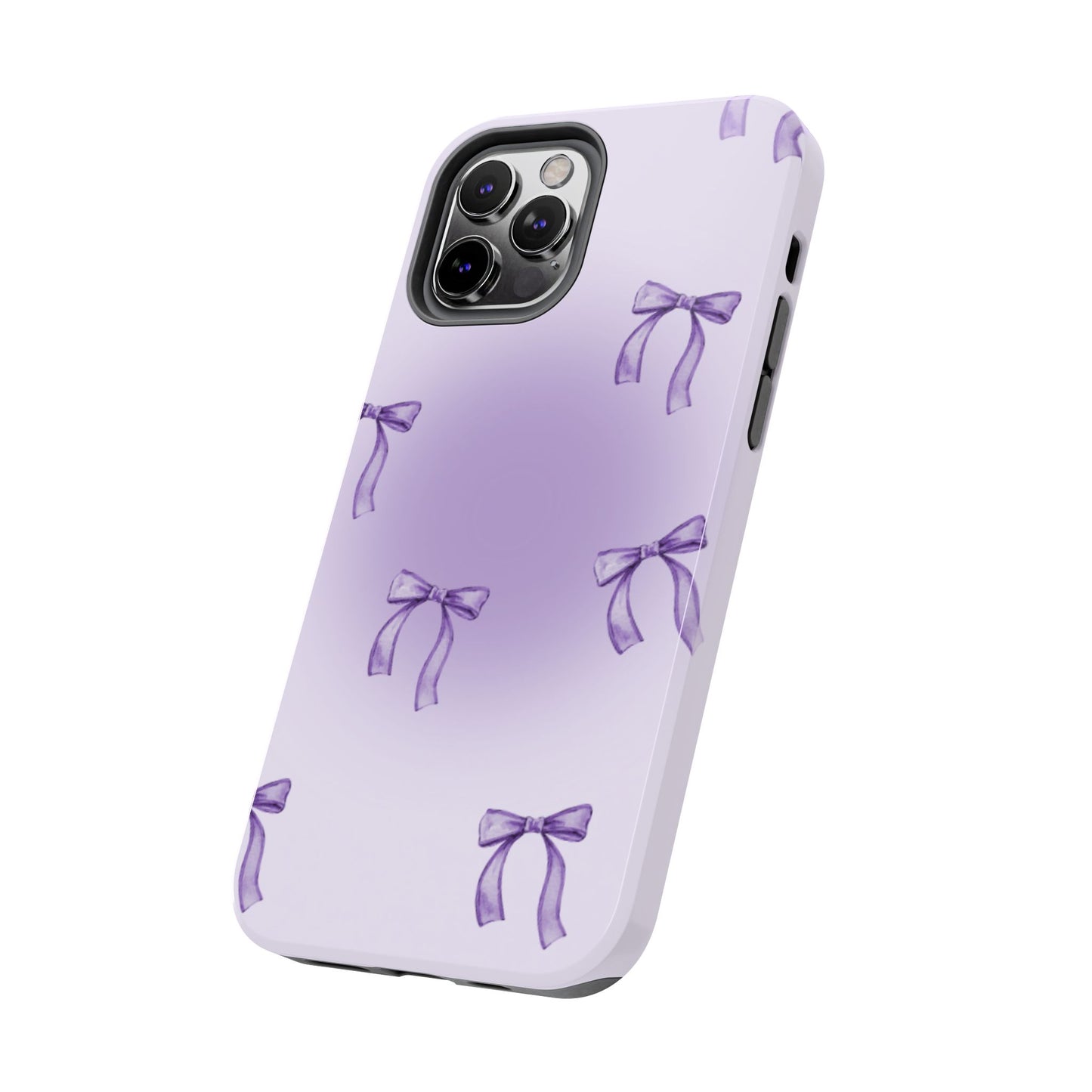 Purple Chic Bow Pattern Phone Case - Stylish Protection for All Occasions