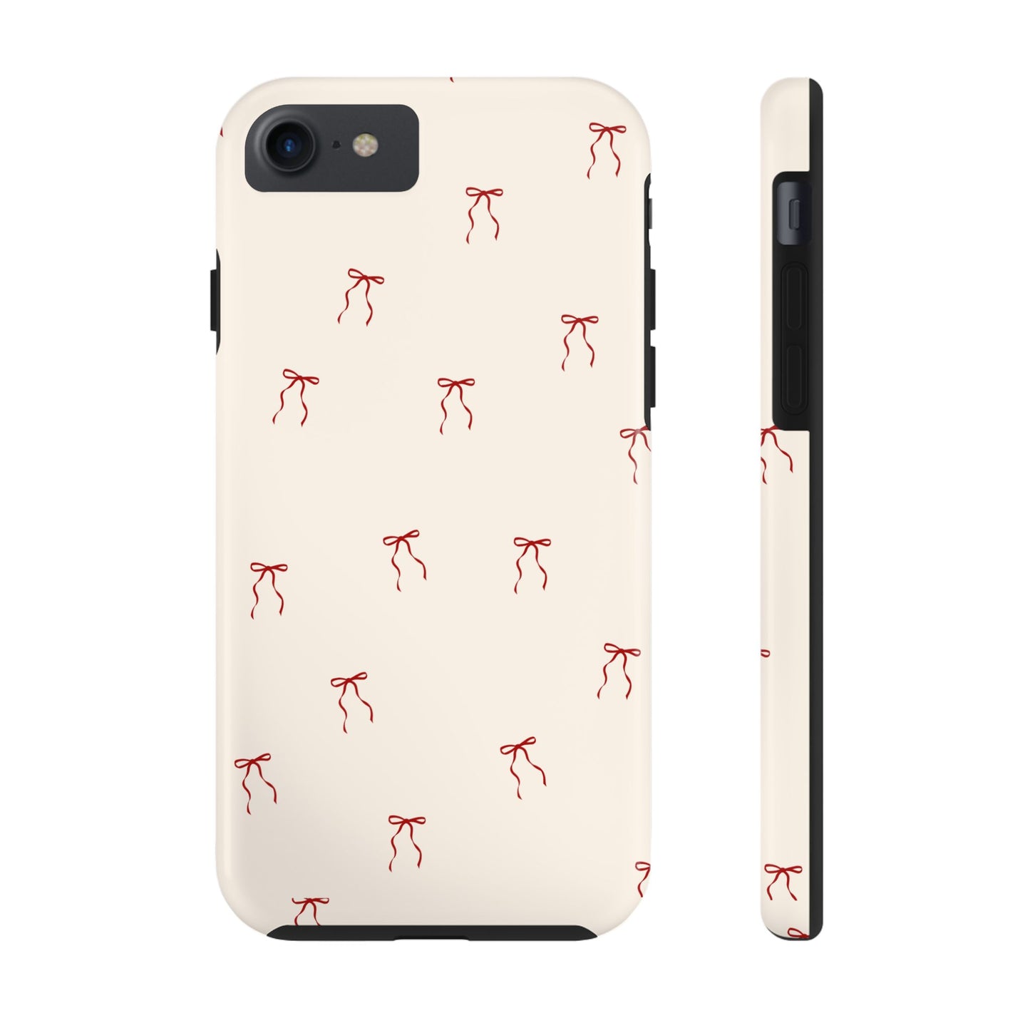 Ribbon Cute Bow Pattern Tough Phone Cases, Bow Phone Cover, Stylish Phone Protectors, Gift for Girls, Trendy Tech Accessories
