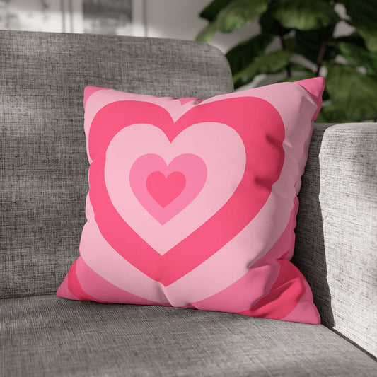 Pink Faux Suede Pillowcase - Valentine Decorative Throw Pillow Cover