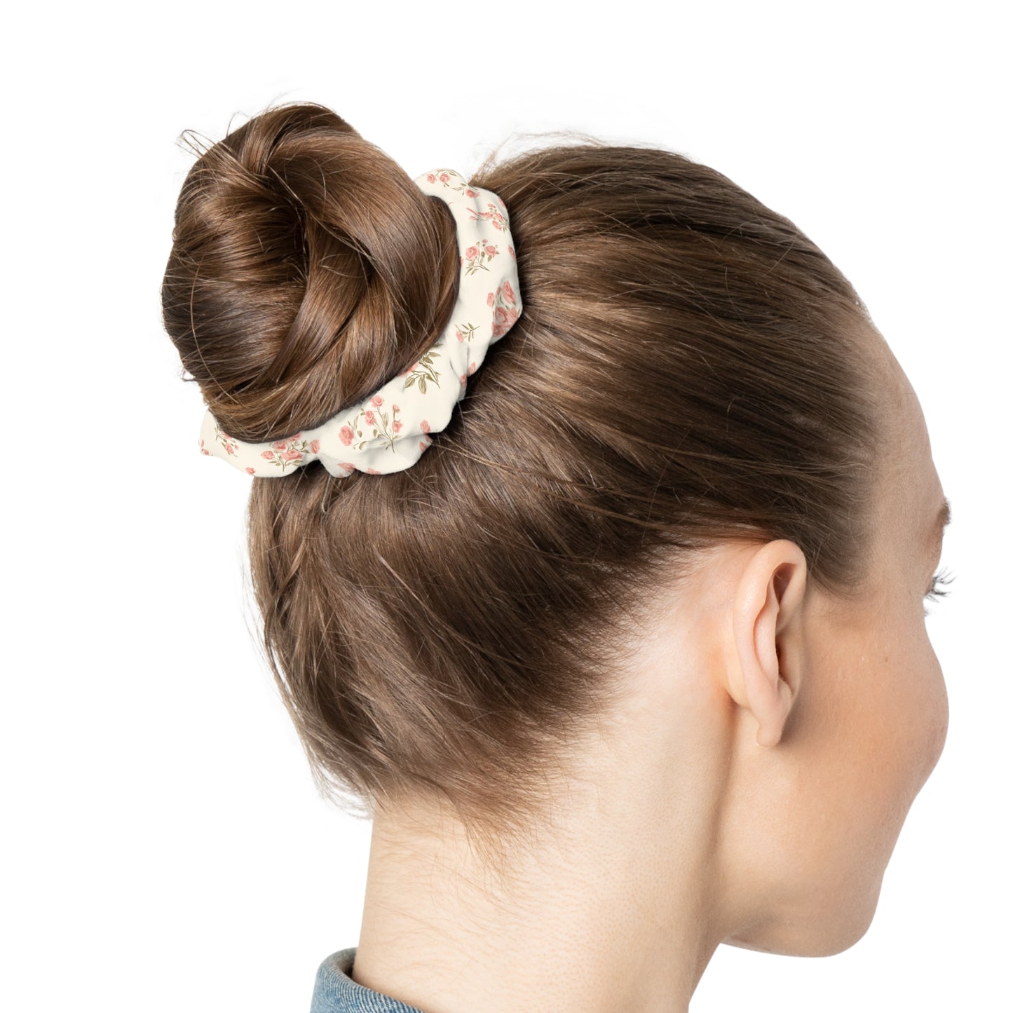 Floral Scrunchie - Soft Rose Design for Stylish Hair Accessories