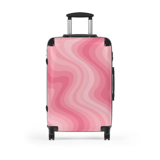 Fun Stylish Carry-On Suitcase - Vibrant Pink Waves Design, Travel Essentials for Adventurers, Gifts for Travelers, Vacation Must-Have, Travel With Style