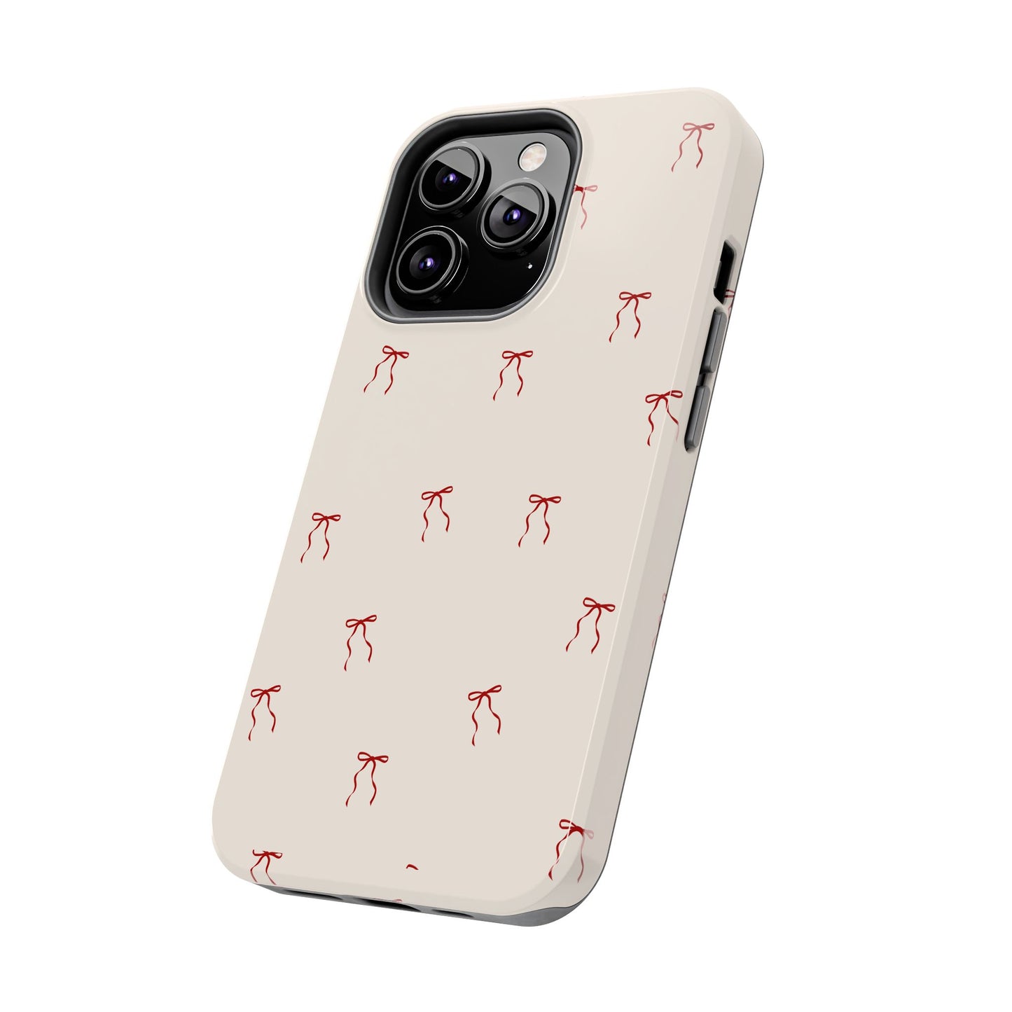 Ribbon Cute Bow Pattern Tough Phone Cases, Bow Phone Cover, Stylish Phone Protectors, Gift for Girls, Trendy Tech Accessories