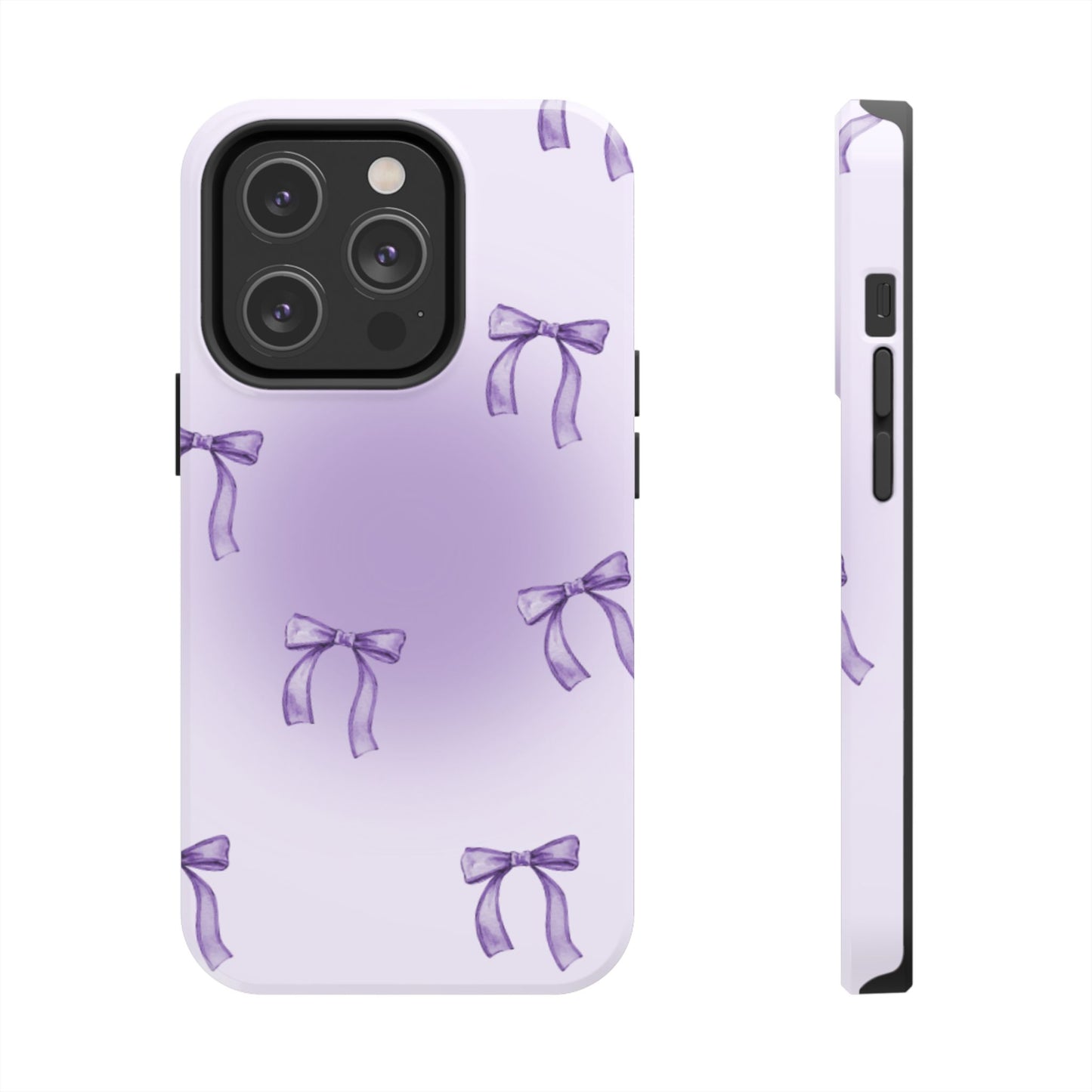 Purple Chic Bow Pattern Phone Case - Stylish Protection for All Occasions
