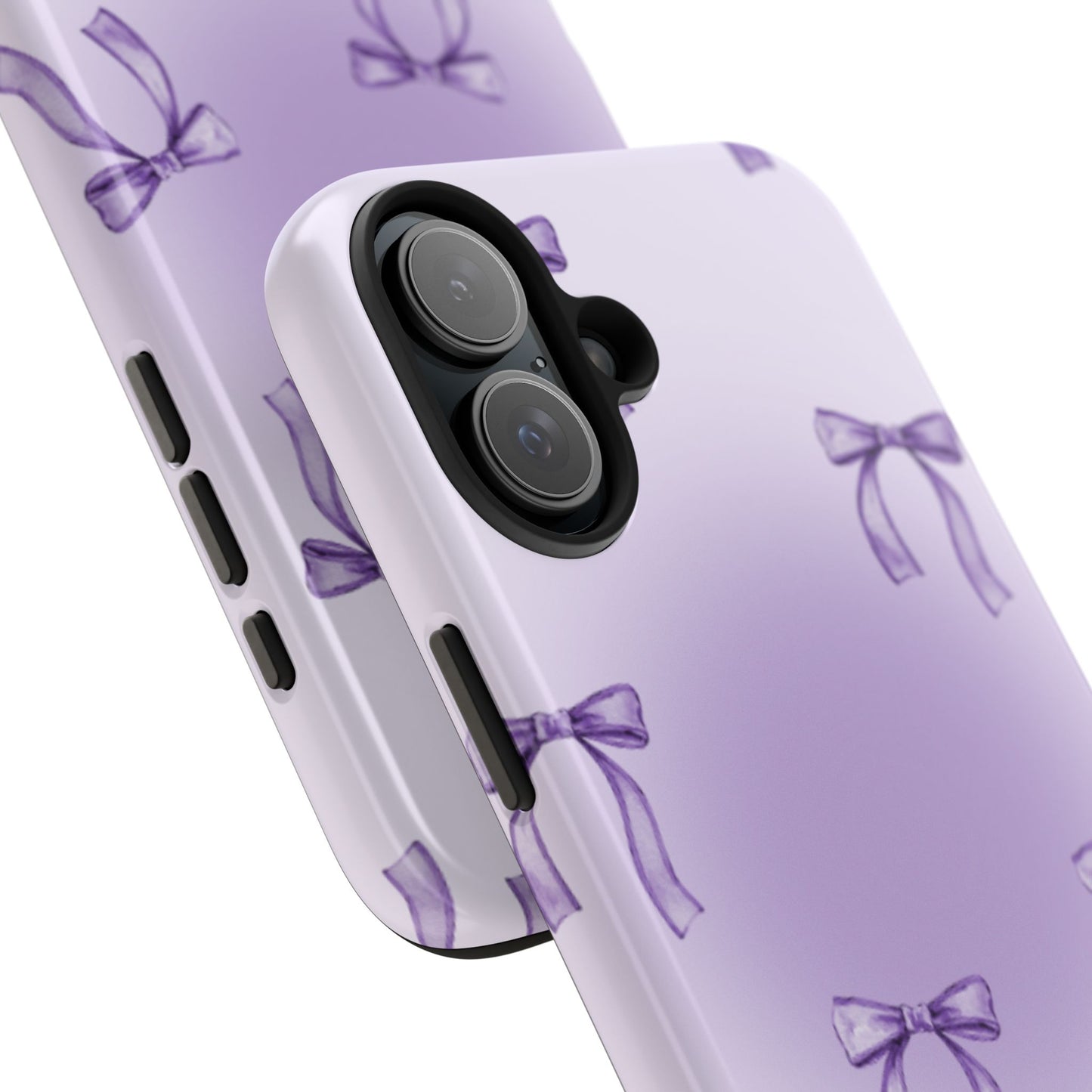 Purple Chic Bow Pattern Phone Case - Stylish Protection for All Occasions