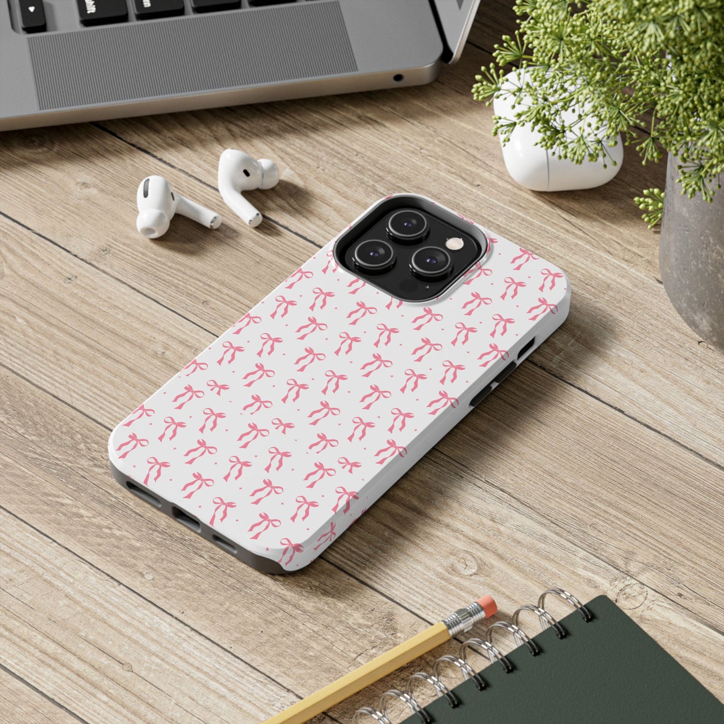Ribbon Ballet Tough Phone Case - Stylish pink bows aesthetic