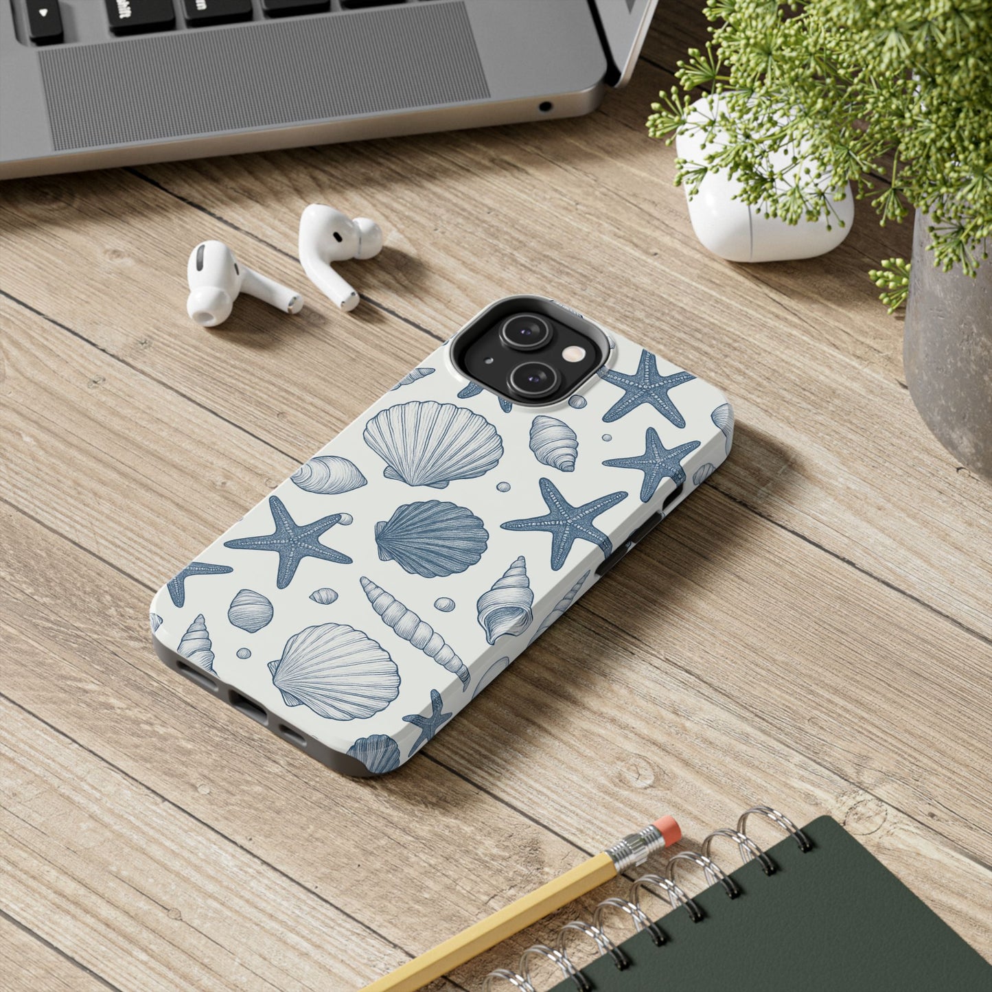 Z Coastal Shells Tough Phone Case - Nautical Design for Ocean Lovers