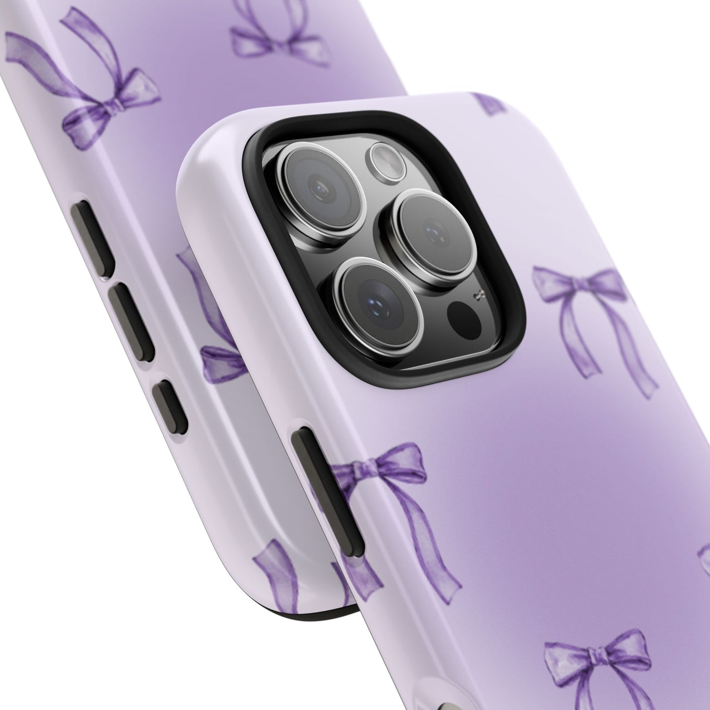 Purple Chic Bow Pattern Phone Case - Stylish Protection for All Occasions