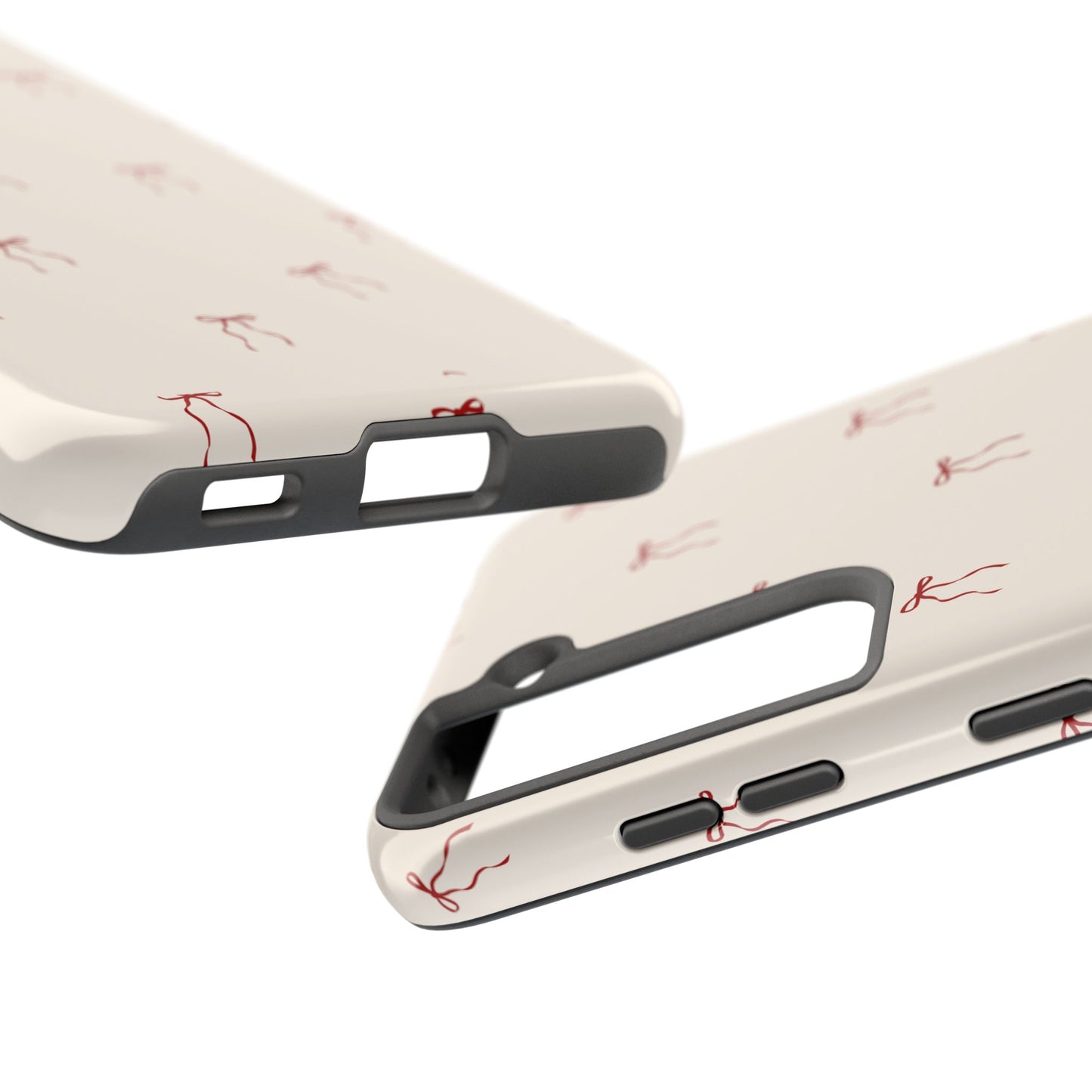 Ribbon Cute Bow Pattern Tough Phone Cases, Bow Phone Cover, Stylish Phone Protectors, Gift for Girls, Trendy Tech Accessories