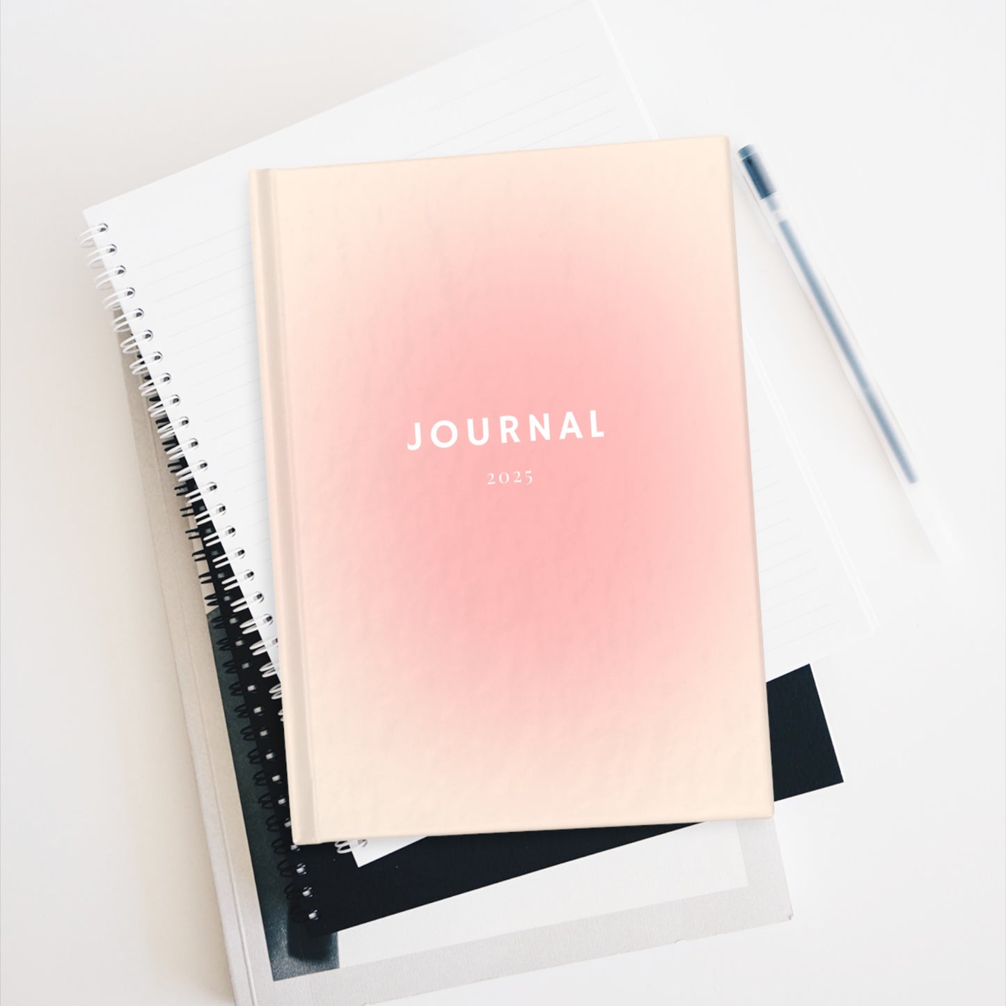 Beautiful Pink Print Journal - Ruled Line Notebook for Daily Inspiration