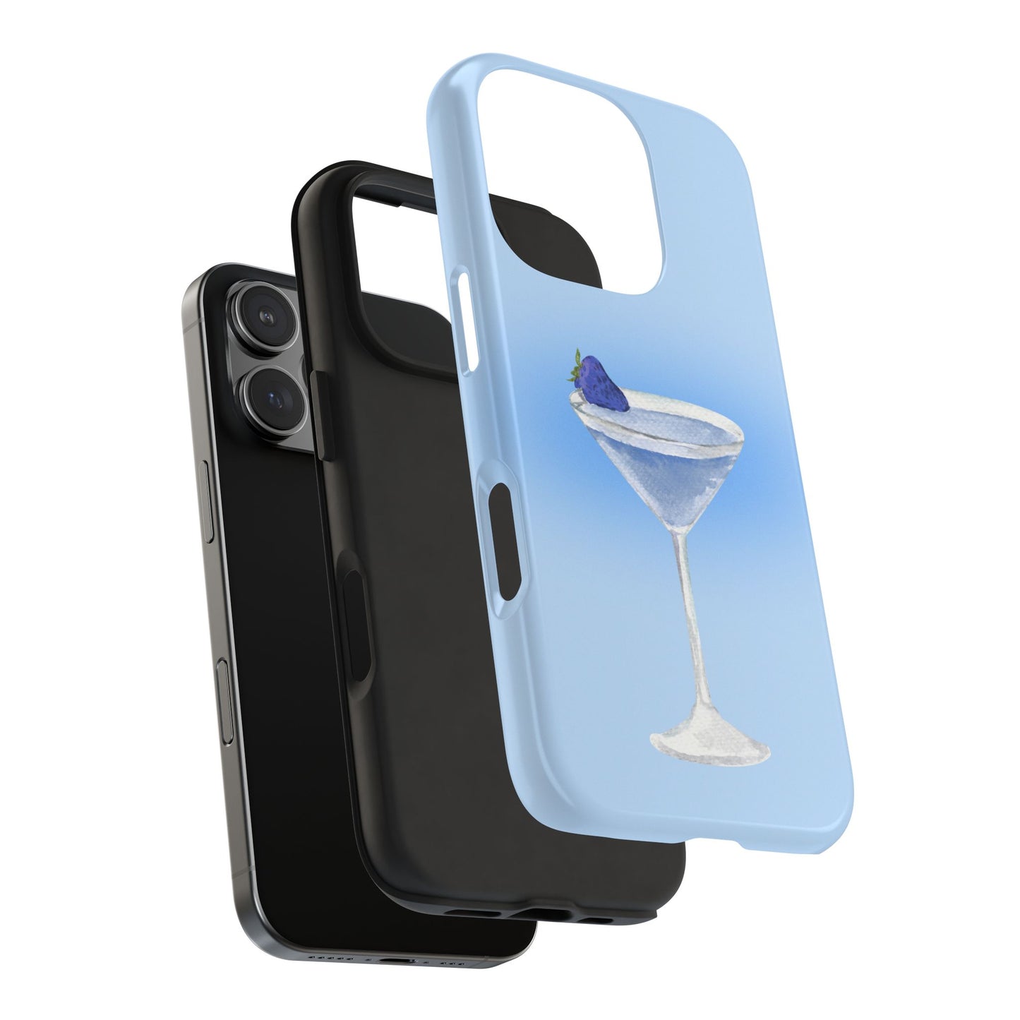 Vibrant Elegant Blue Cocktail Phone Case, Custom Phone Cover, Gift for Her, Trendy Phone Accessories, Unique Birthday Present, Summer Vibes