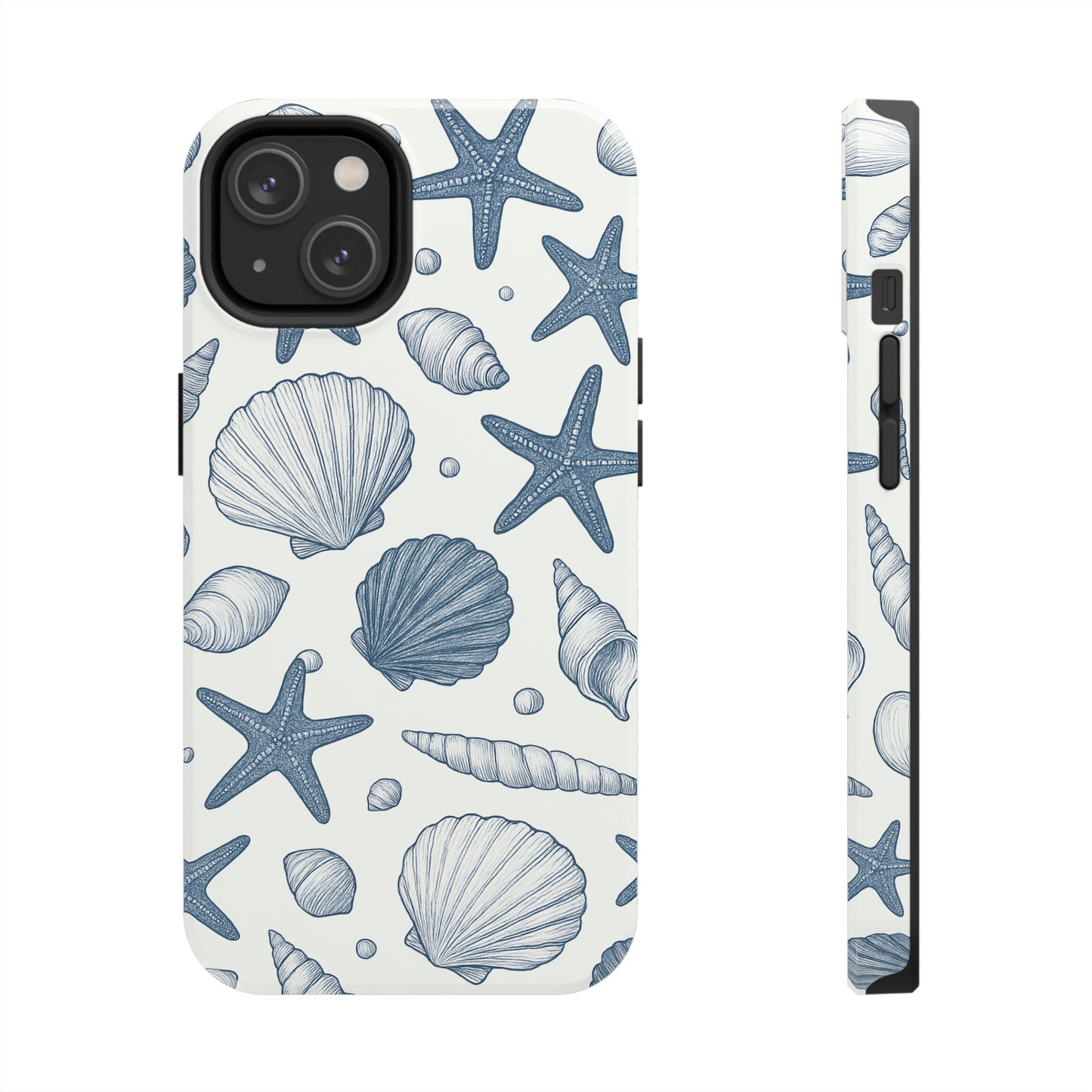 Z Coastal Shells Tough Phone Case - Nautical Design for Ocean Lovers