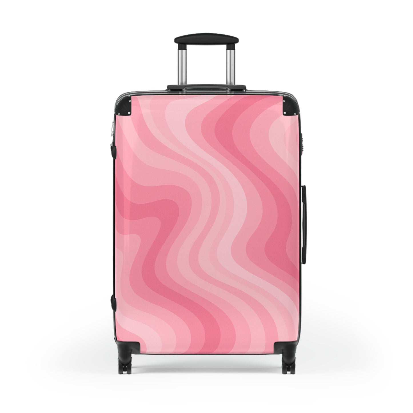 Fun Stylish Carry-On Suitcase - Vibrant Pink Waves Design, Travel Essentials for Adventurers, Gifts for Travelers, Vacation Must-Have, Travel With Style