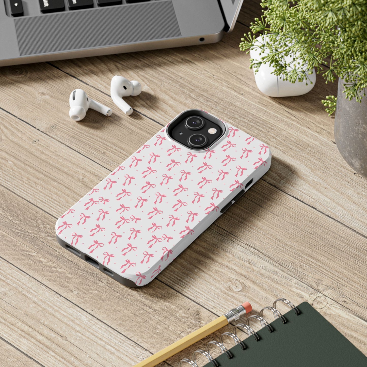 Ribbon Ballet Tough Phone Case - Stylish pink bows aesthetic