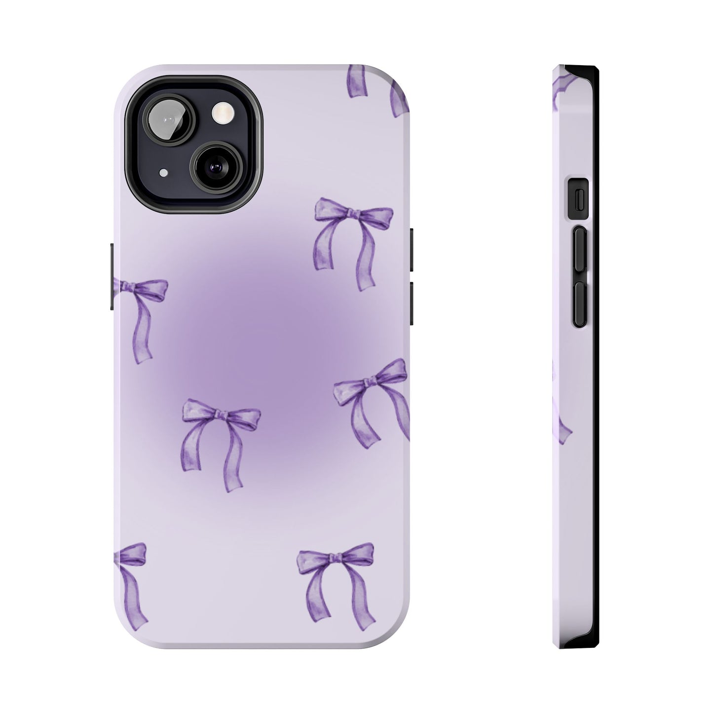 Purple Chic Bow Pattern Phone Case - Stylish Protection for All Occasions