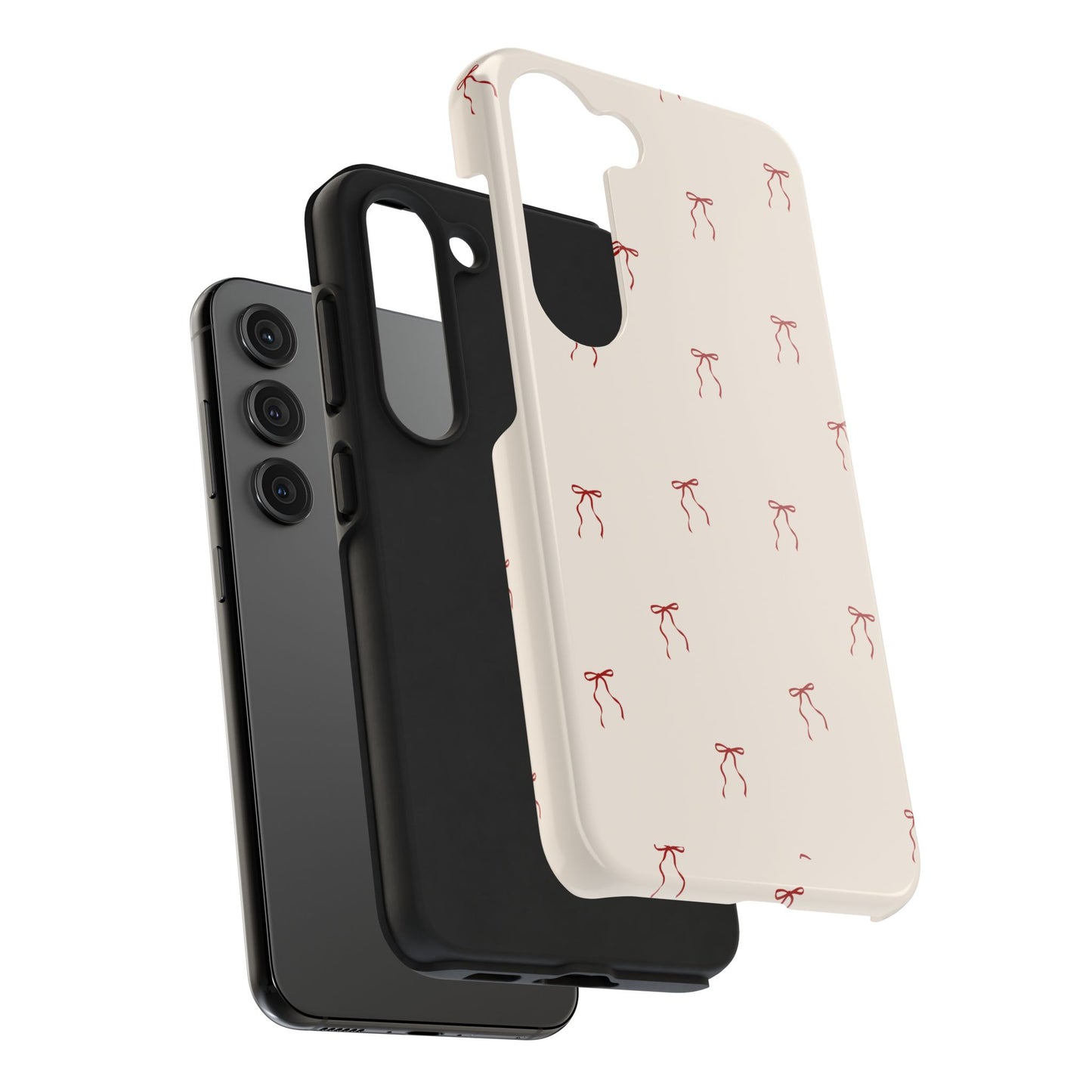 Ribbon Cute Bow Pattern Tough Phone Cases, Bow Phone Cover, Stylish Phone Protectors, Gift for Girls, Trendy Tech Accessories