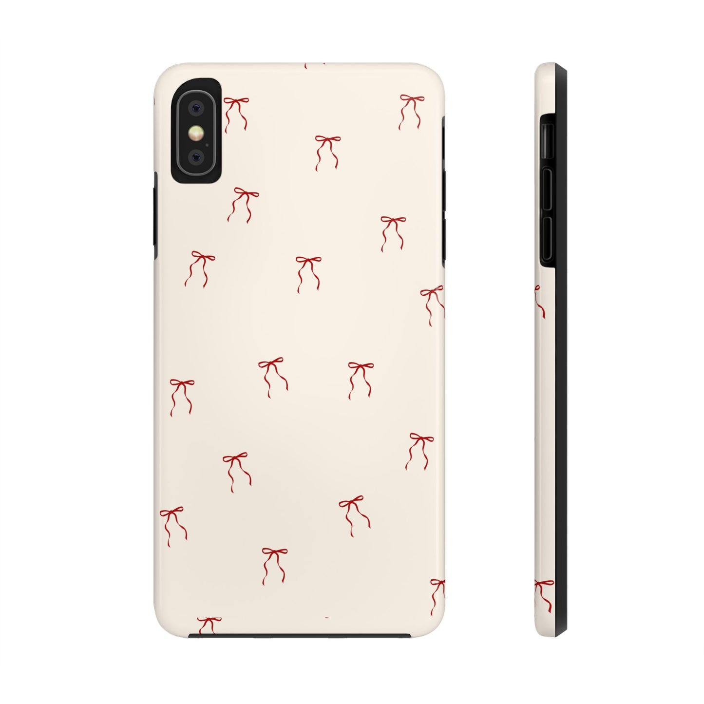 Ribbon Cute Bow Pattern Tough Phone Cases, Bow Phone Cover, Stylish Phone Protectors, Gift for Girls, Trendy Tech Accessories