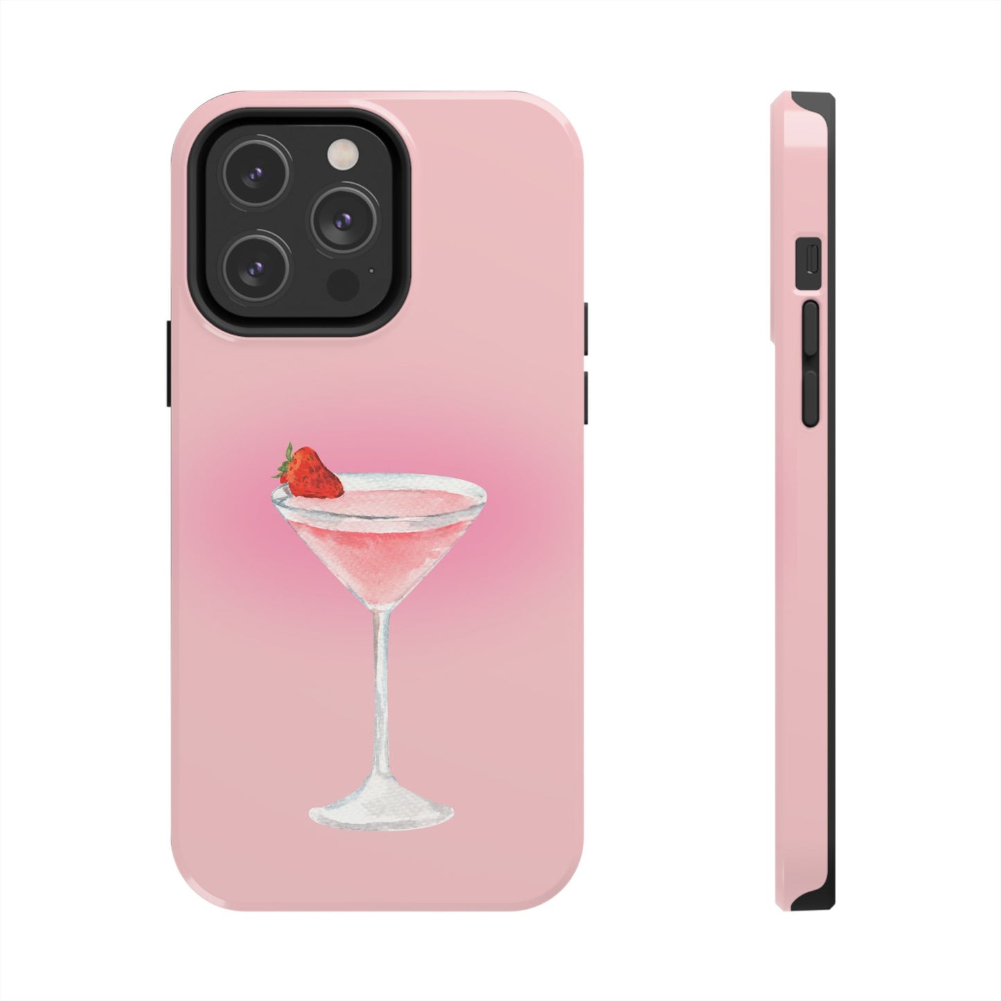 Cute Cocktail Phone Cases, Berry Pink Tough Phone Cover, Fun Gift for Friends, Perfect for Parties, Summer Vibes, Blur design