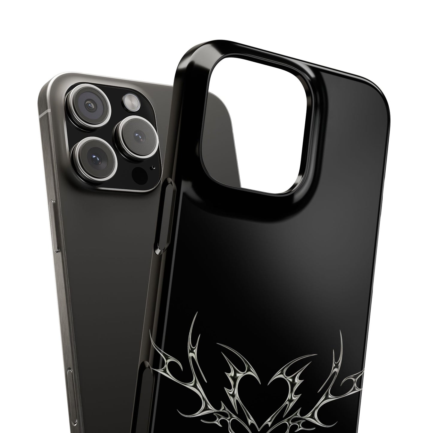 Gothic Heart Design Phone Cases, Slim Phone Covers for Teen Boys and Girls, Trendy Accessories, Unique Gifts for Birthdays, Holidays