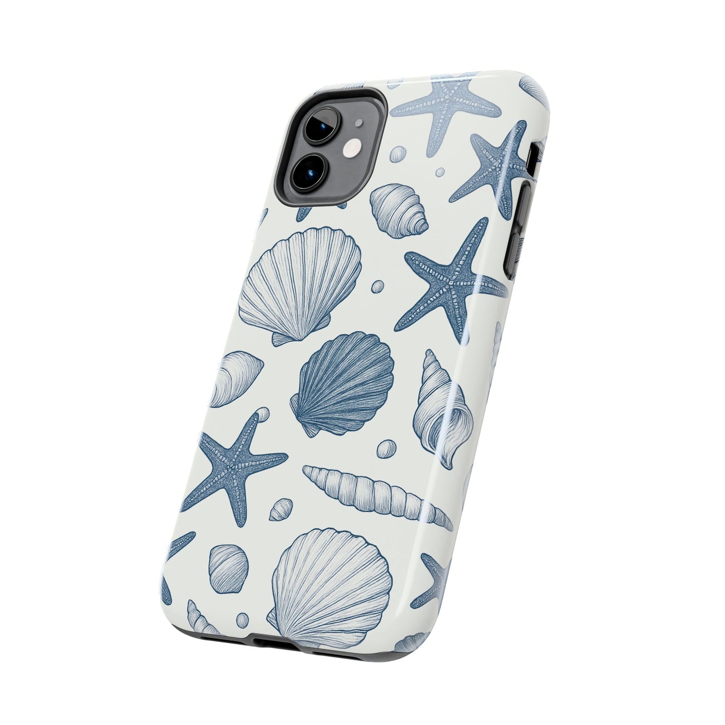 Z Coastal Shells Tough Phone Case - Nautical Design for Ocean Lovers