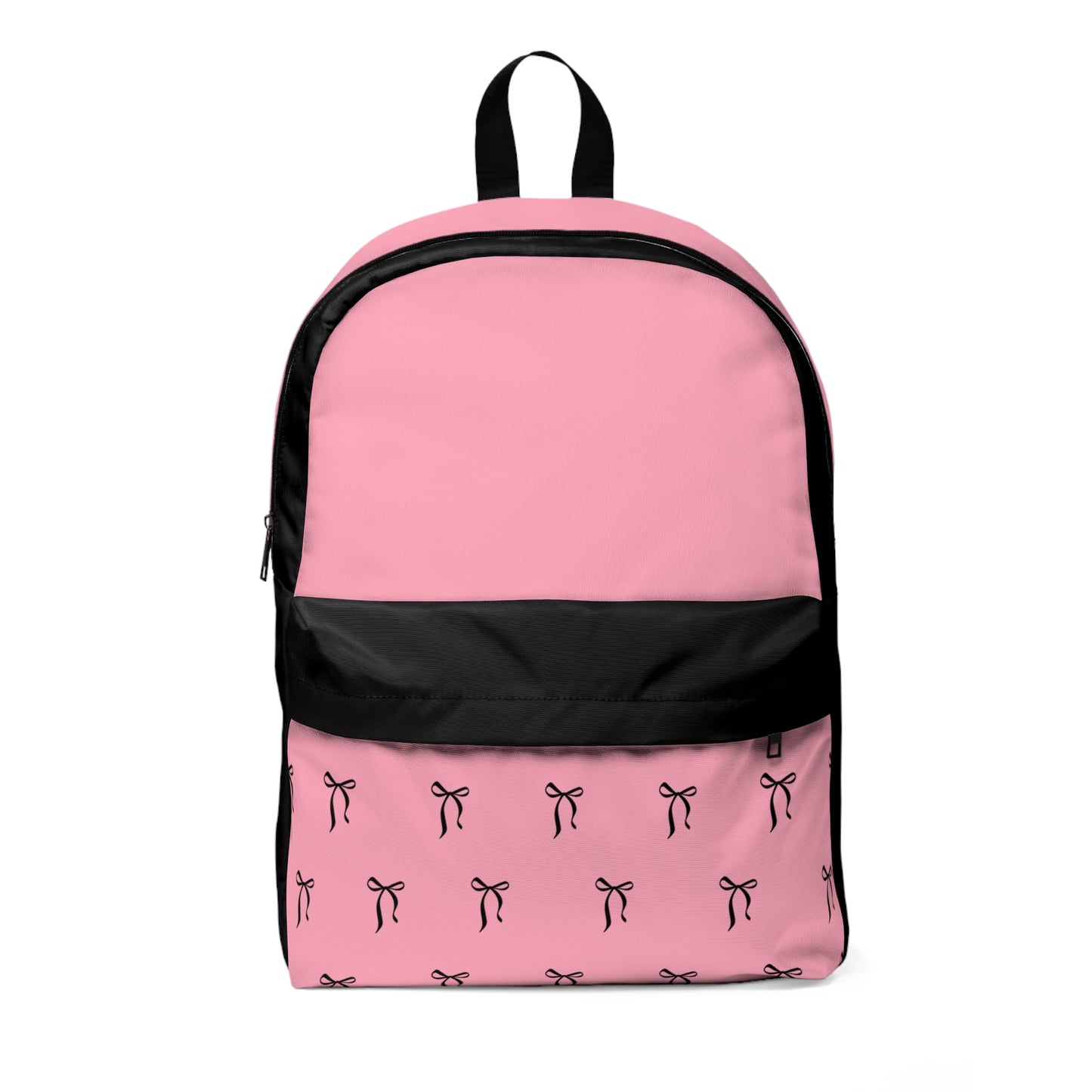 I Fun Chic Pink Bow Pattern Unisex Classic Backpack - Stylish & Functional Everyday Carry