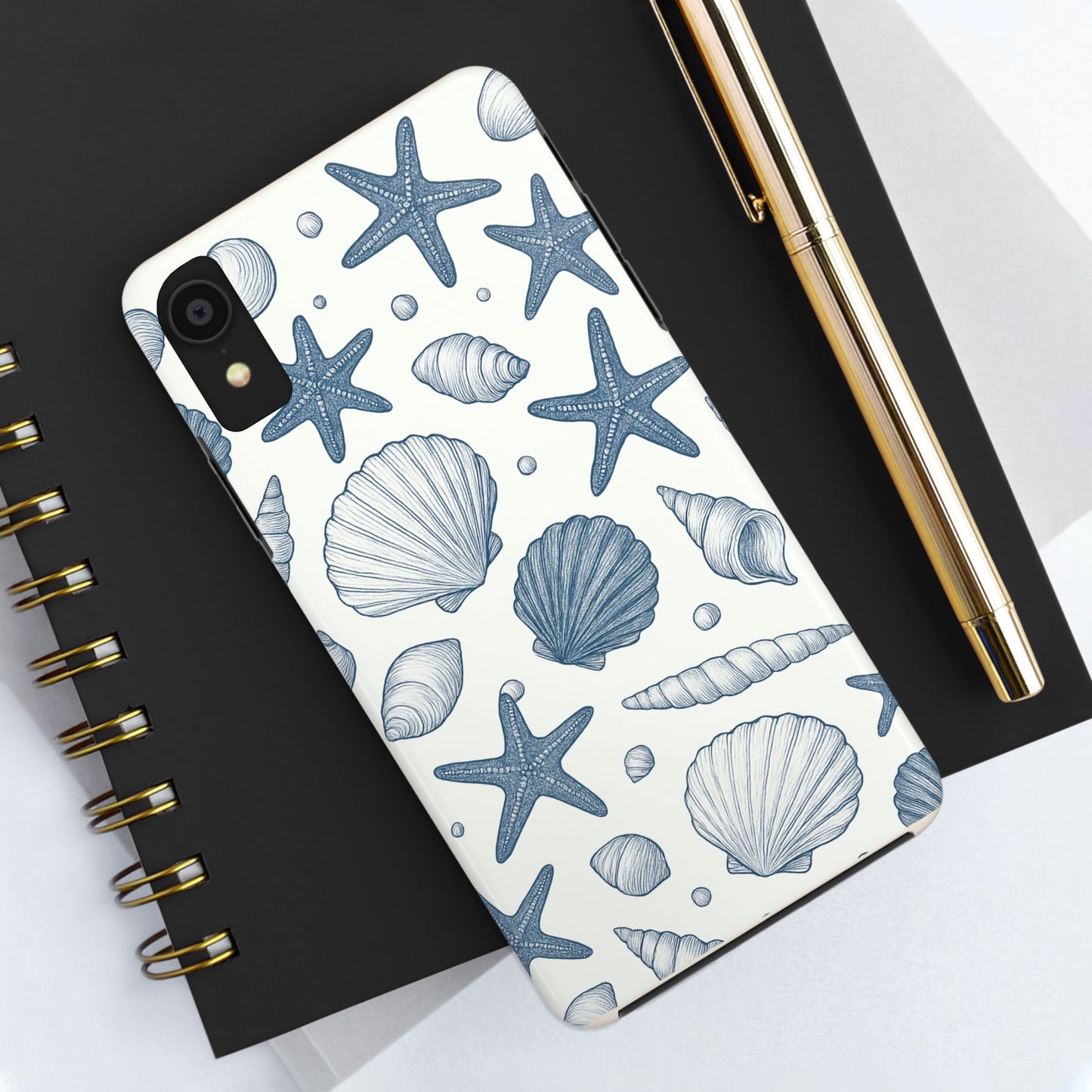 Z Coastal Shells Tough Phone Case - Nautical Design for Ocean Lovers
