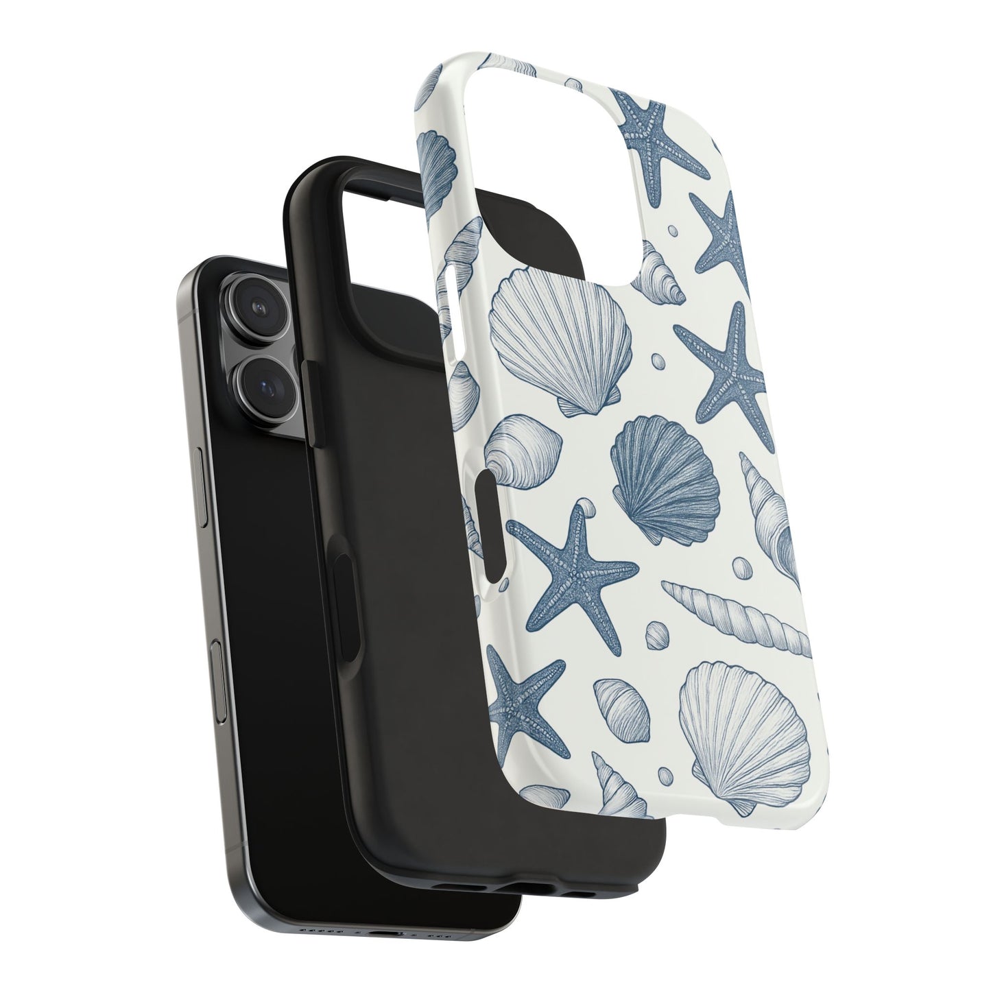 Z Coastal Shells Tough Phone Case - Nautical Design for Ocean Lovers