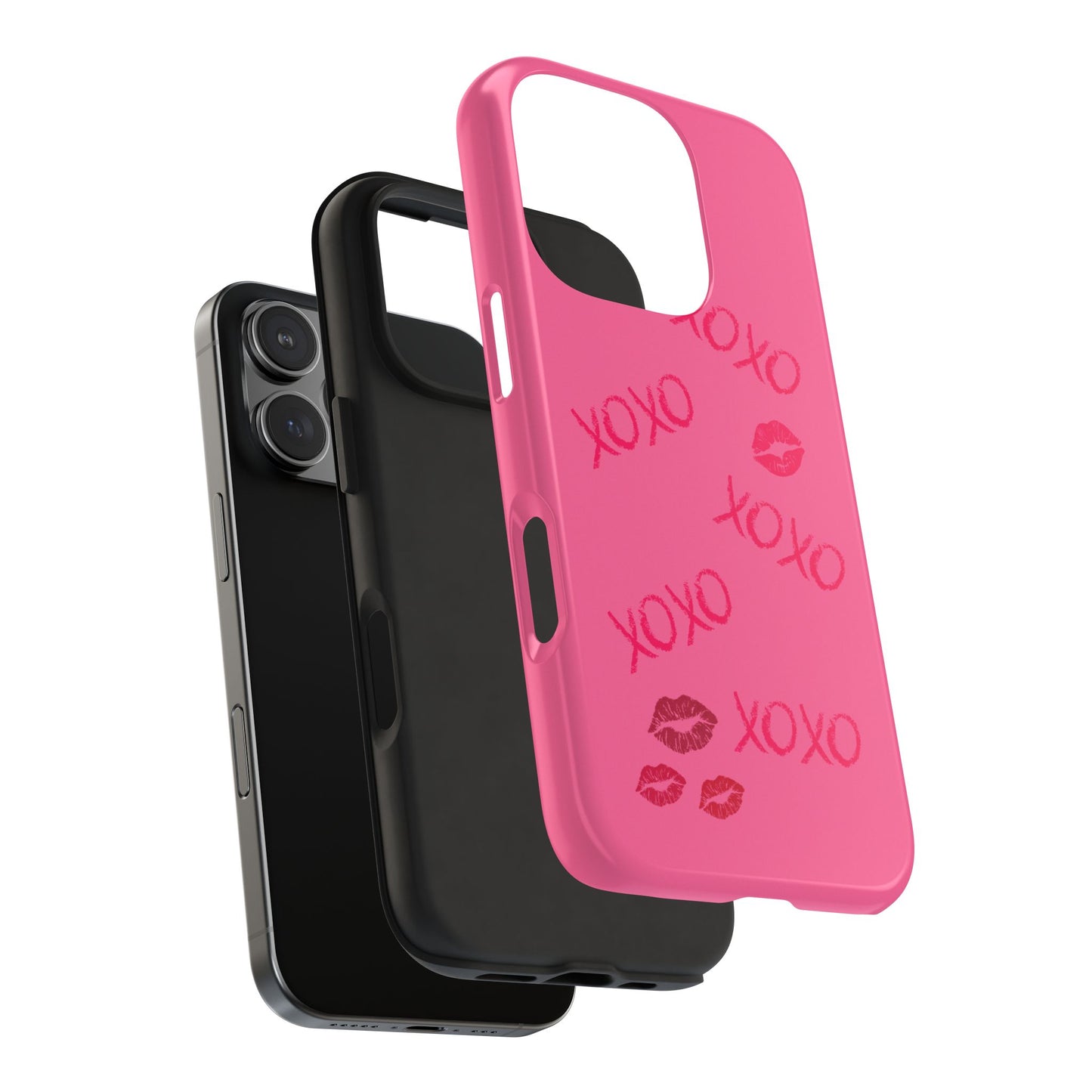 XOXO Phone Case, Cute Lipstick Design, Tough Phone Cover, Gifts for Her, Valentines Day Phone Case, Pink Lip Print Case
