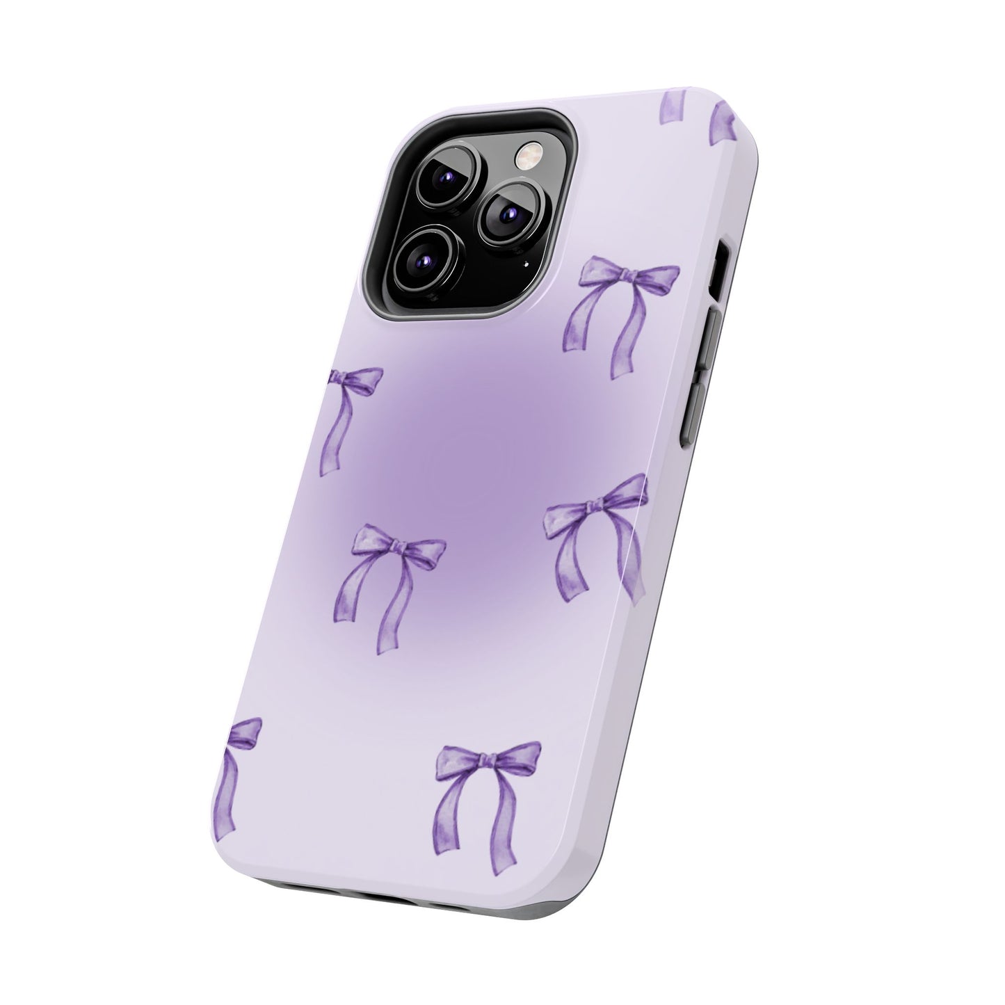 Purple Chic Bow Pattern Phone Case - Stylish Protection for All Occasions