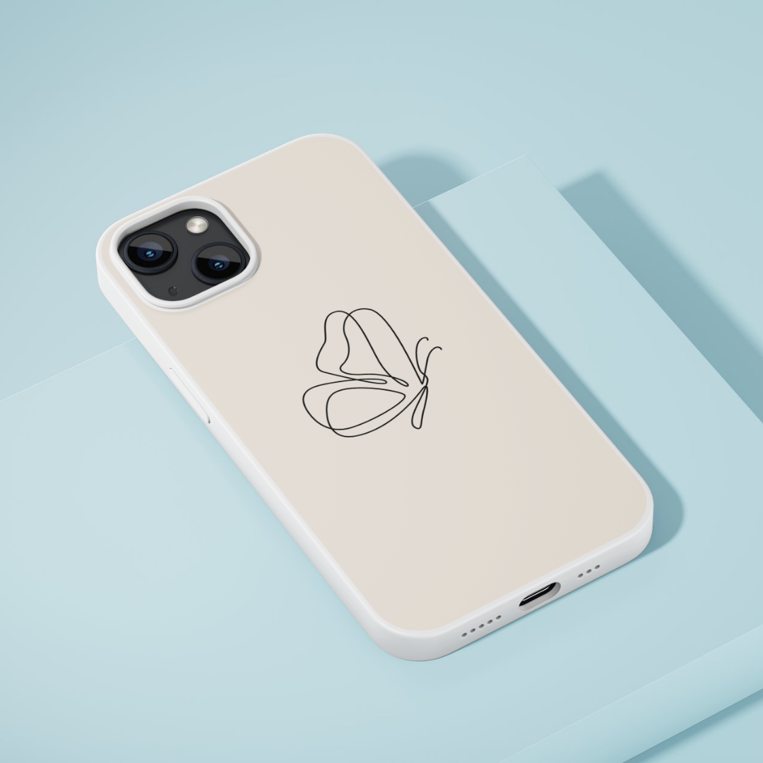 Minimalistic Elegant Butterfly Tough Phone Cases, Butterfly Phone Cover, Durable Phone Protector, Minimalist Design, Gift for Nature Lovers