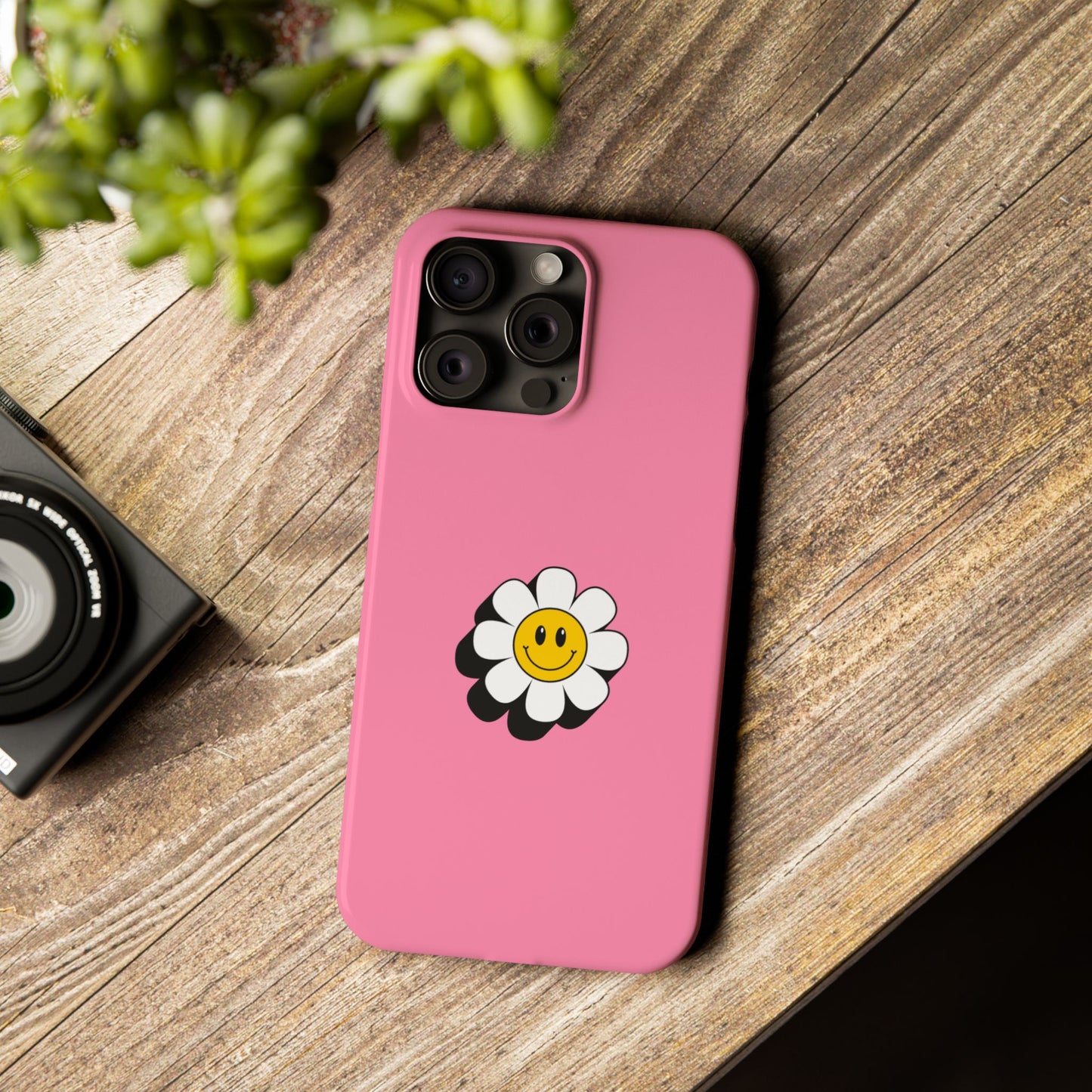 Cheerful Daisy Phone Case, Slim Phone Cover, Cute Floral Case, Unique Gift, Trendy Accessory for Spring, Pastel Aesthetic